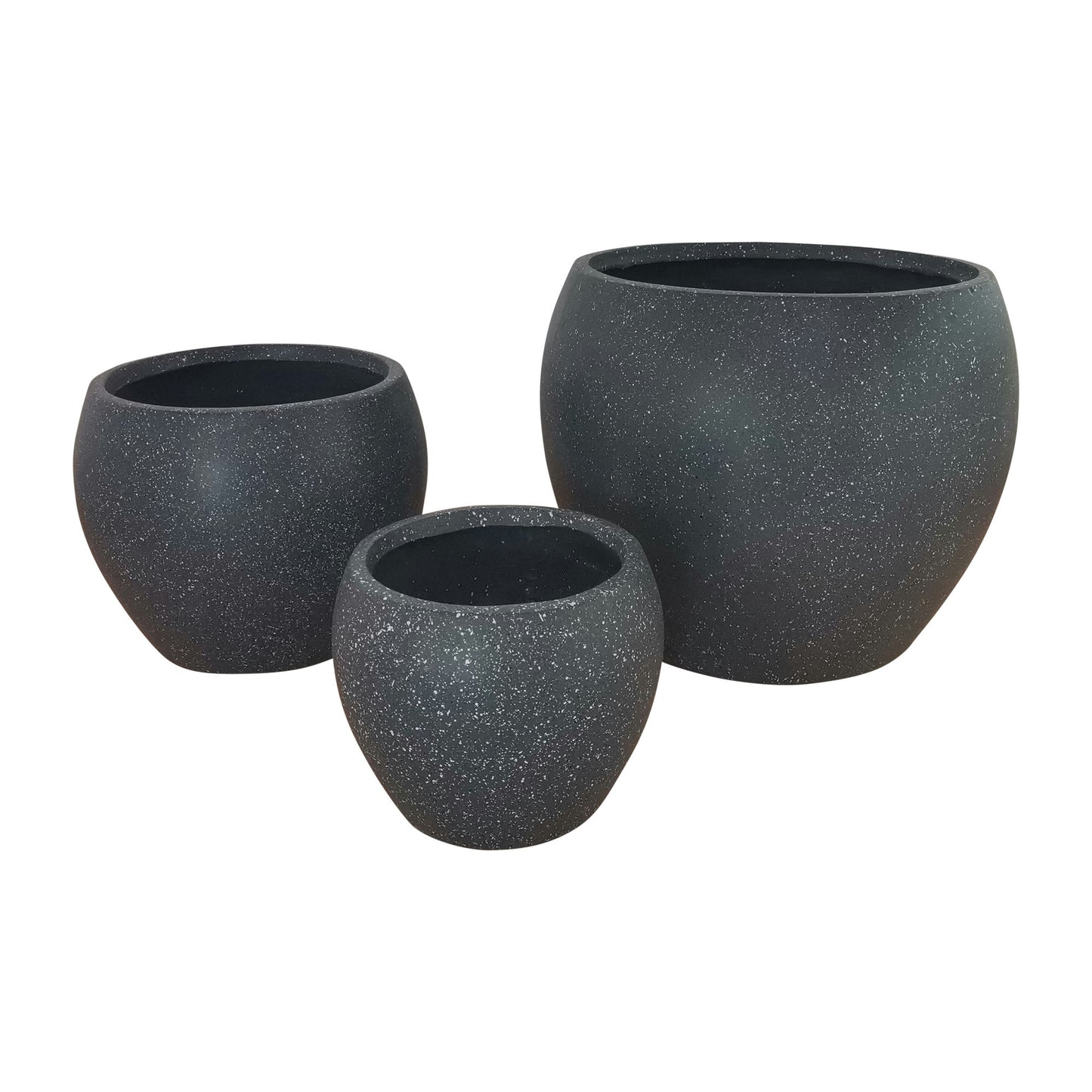 Resin, S/3 11/14/20"d Nested Planters, Gray