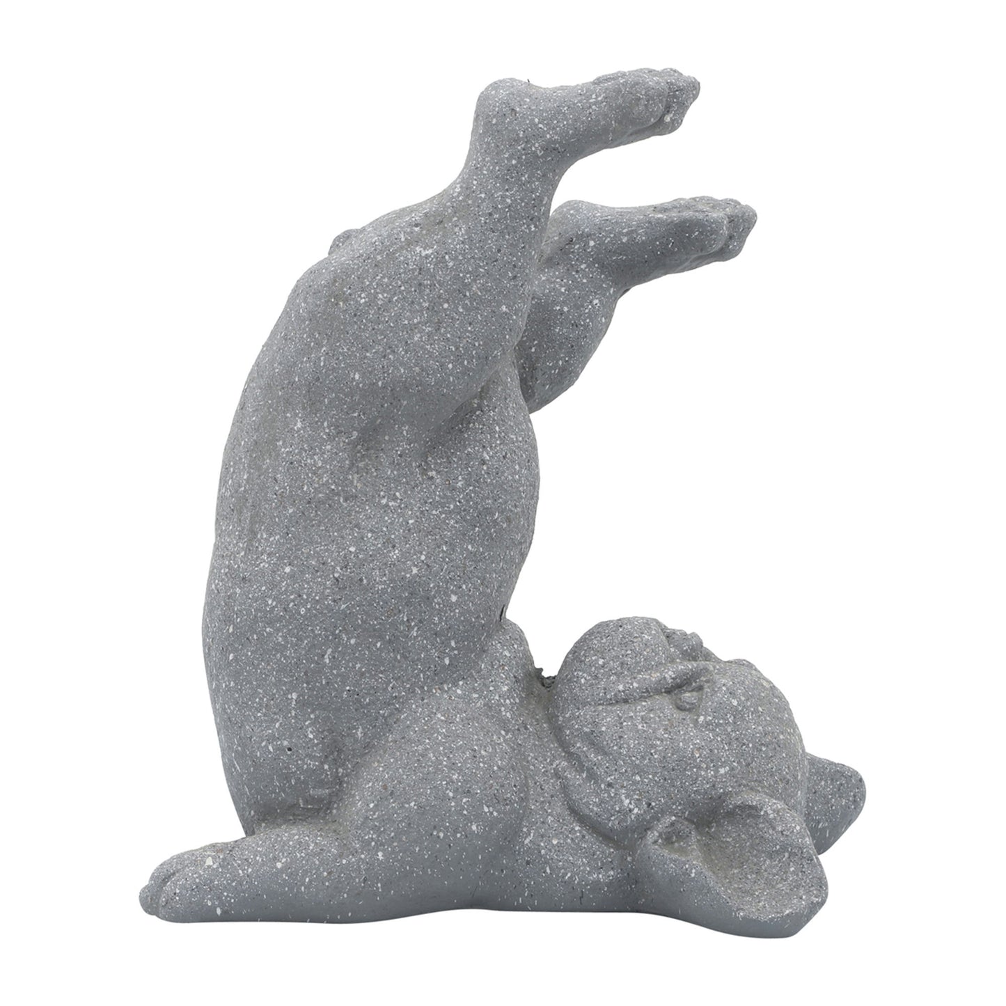 Resin, 14"h Yoga Dog, Gray
