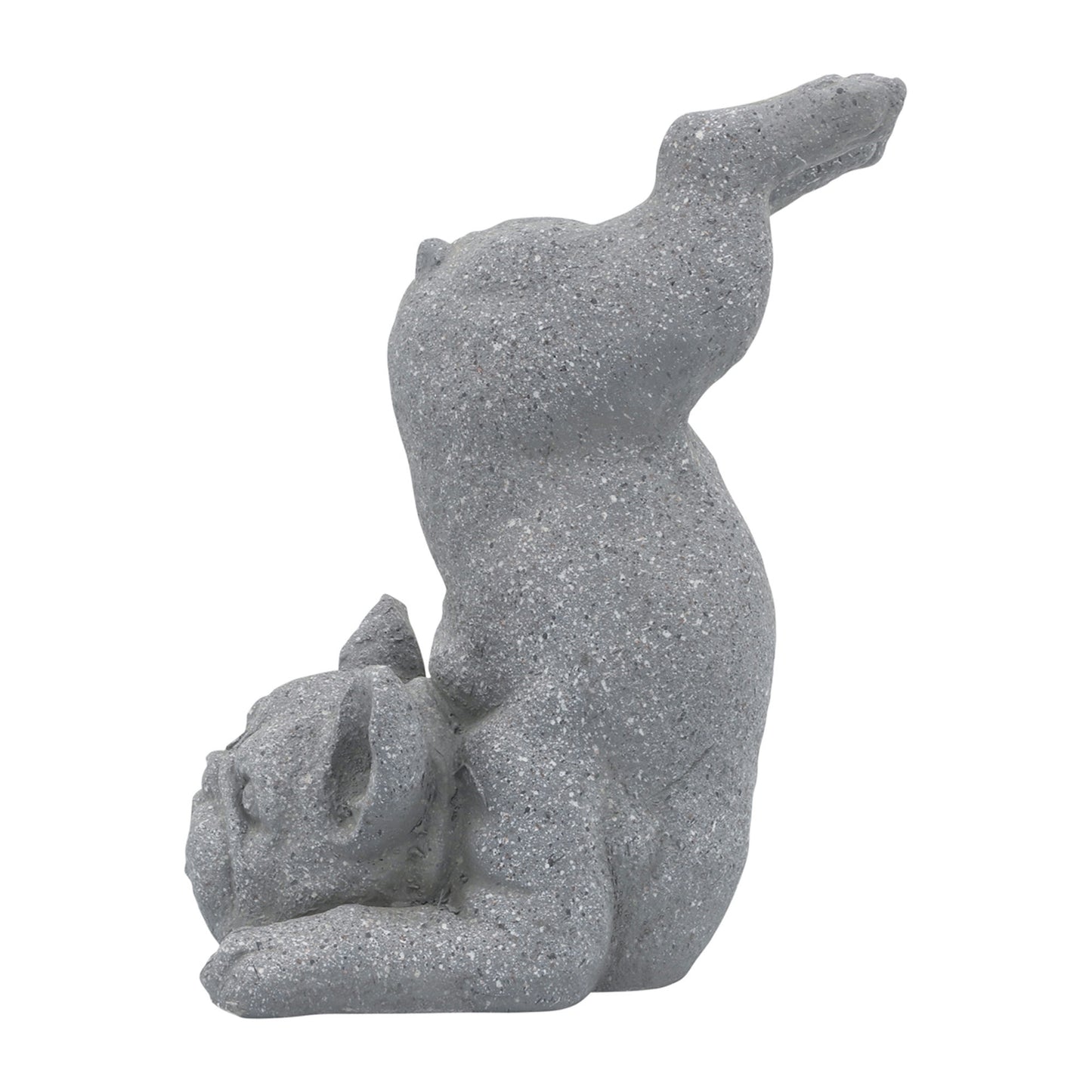 Resin, 15"h Sirsasana Dog, Gray