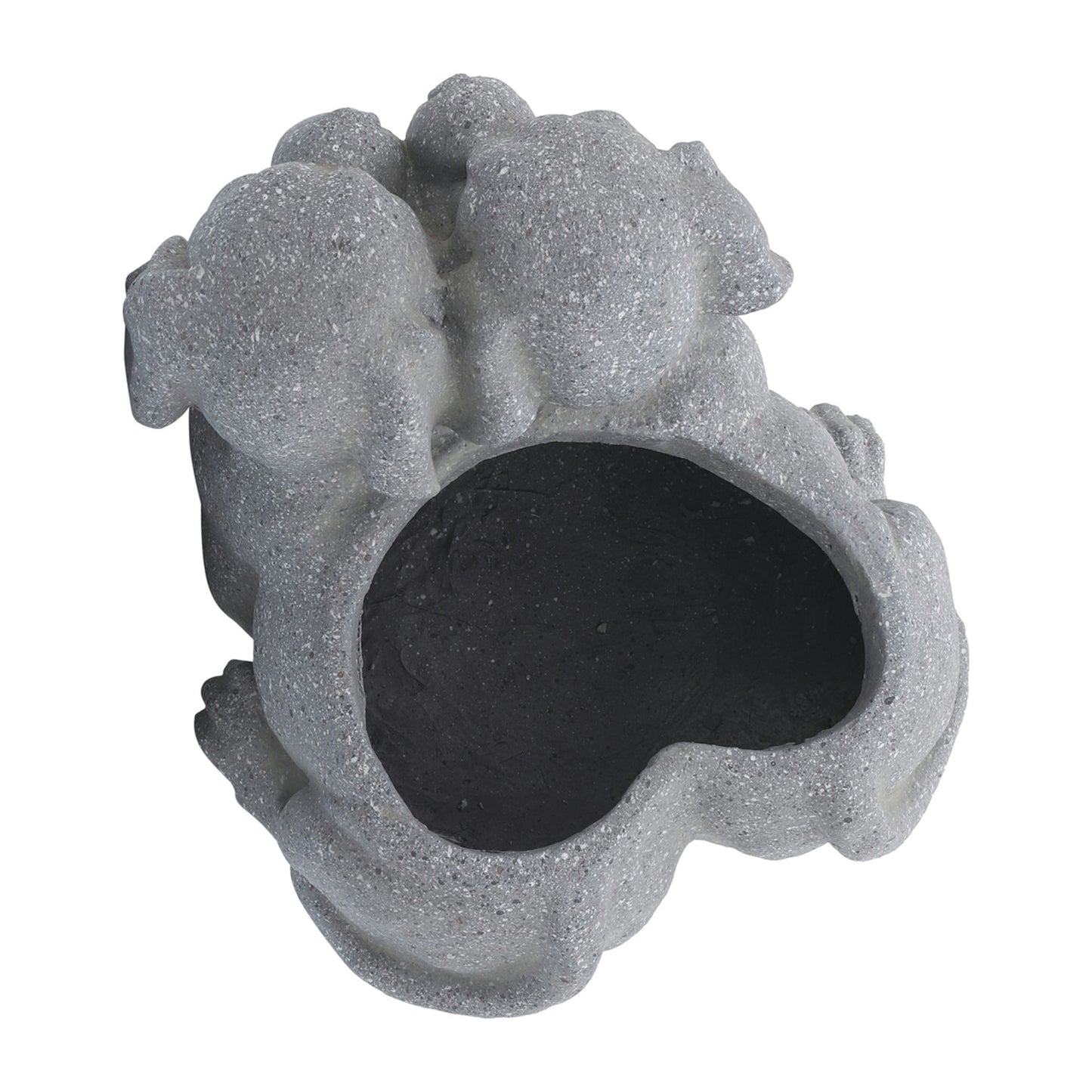 Resin, 11"l Puppies Duo Planter, Gray