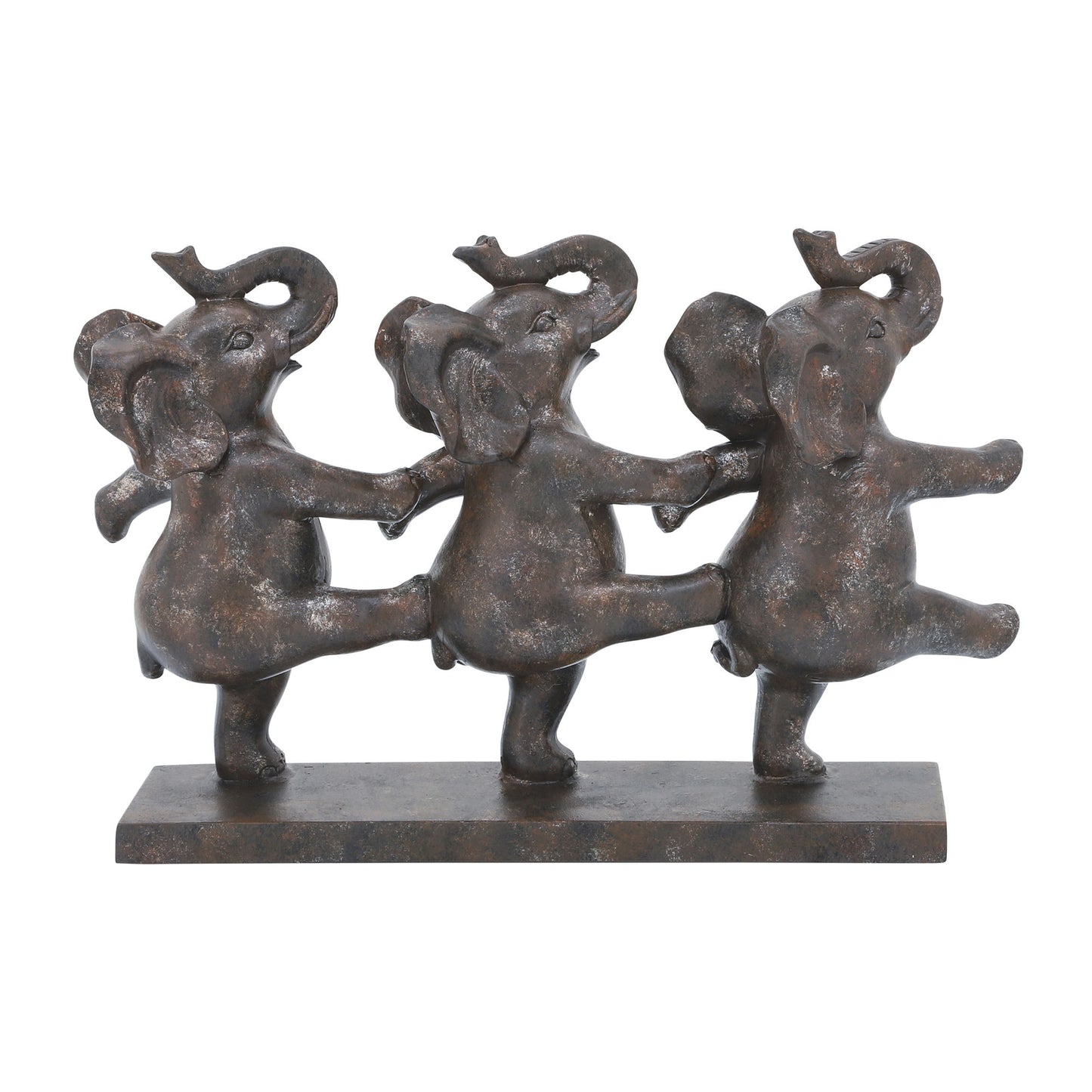 Resin, 7"h Dancing Elephants, Bronze