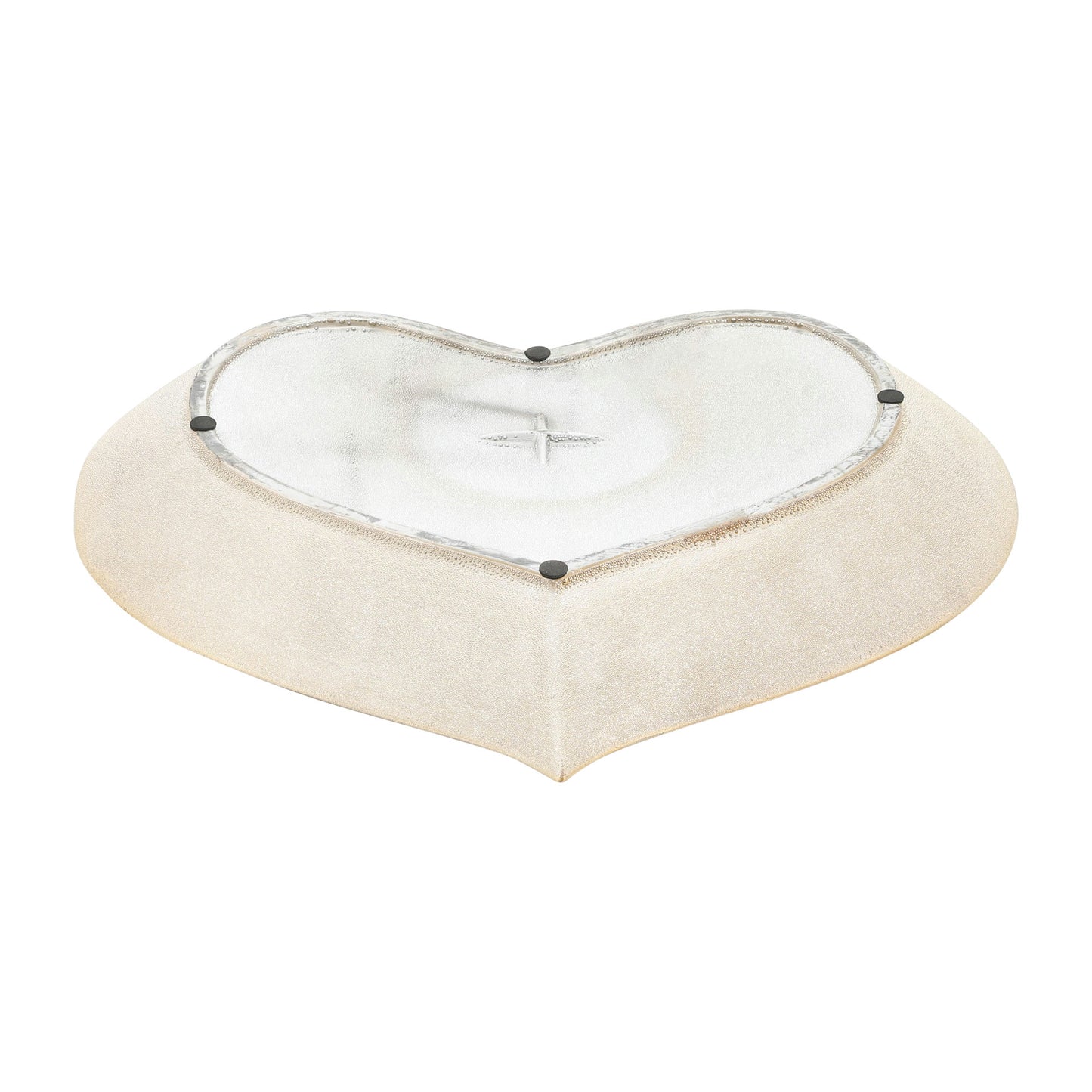 Cer, S/3 12/13/15" Scratched Heart Plates, Champag