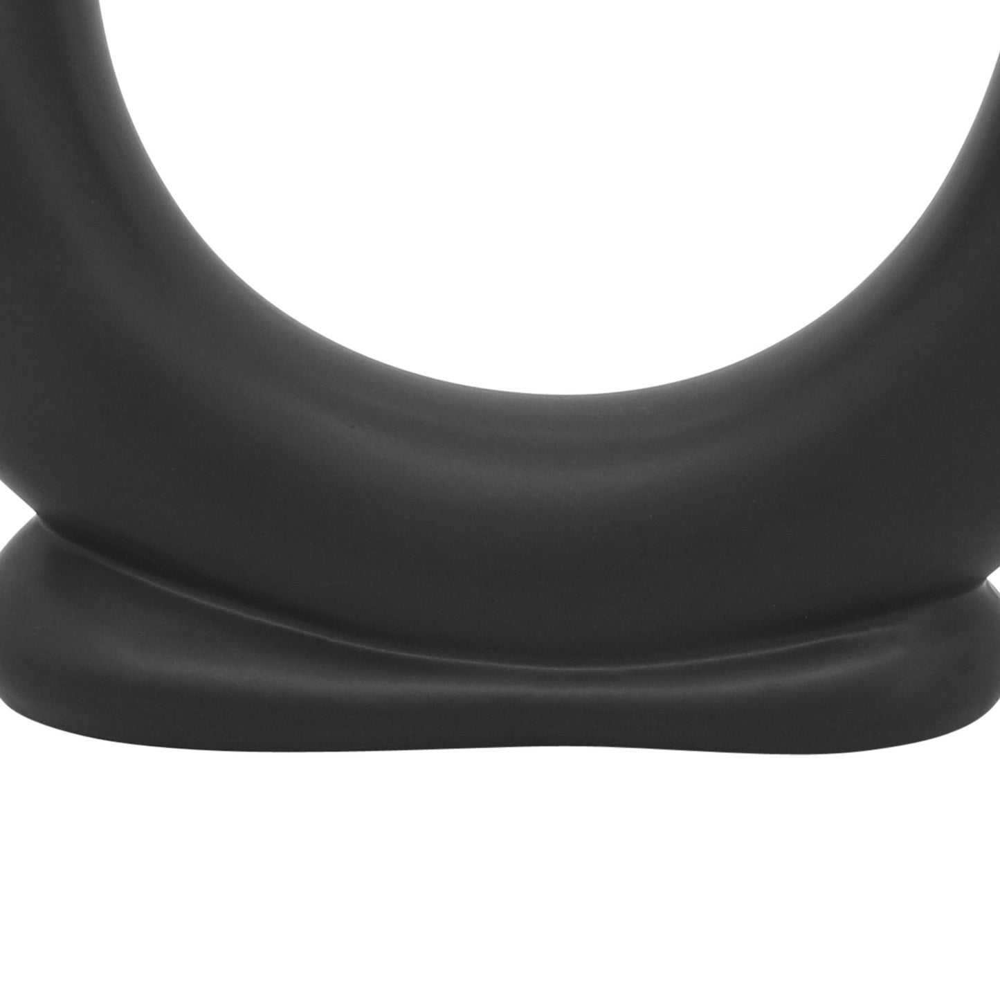 Cer, 8"h U-shaped Vase W/ Base, Black
