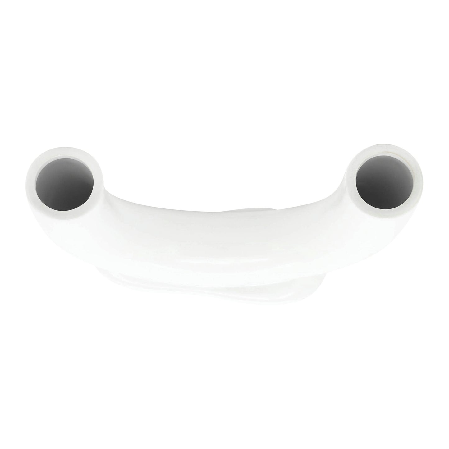Cer, 8"h U-shaped Vase W/ Base, White