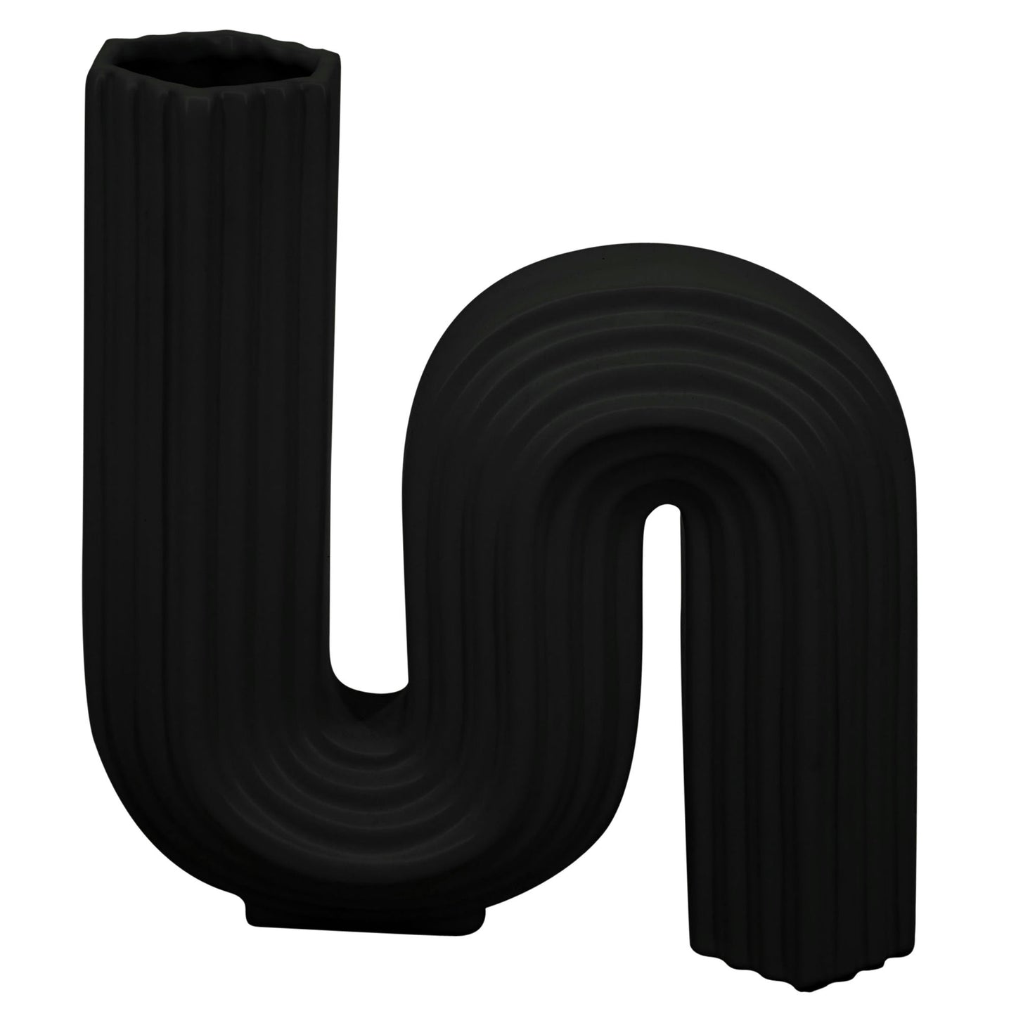 Cer, 11"h Loopy Vase, Black