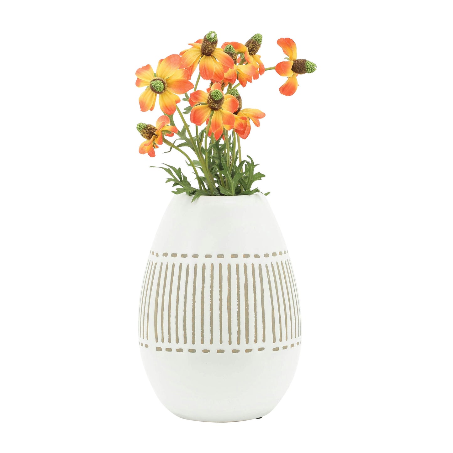 Cer, 8"h Aztec Vase, Gray