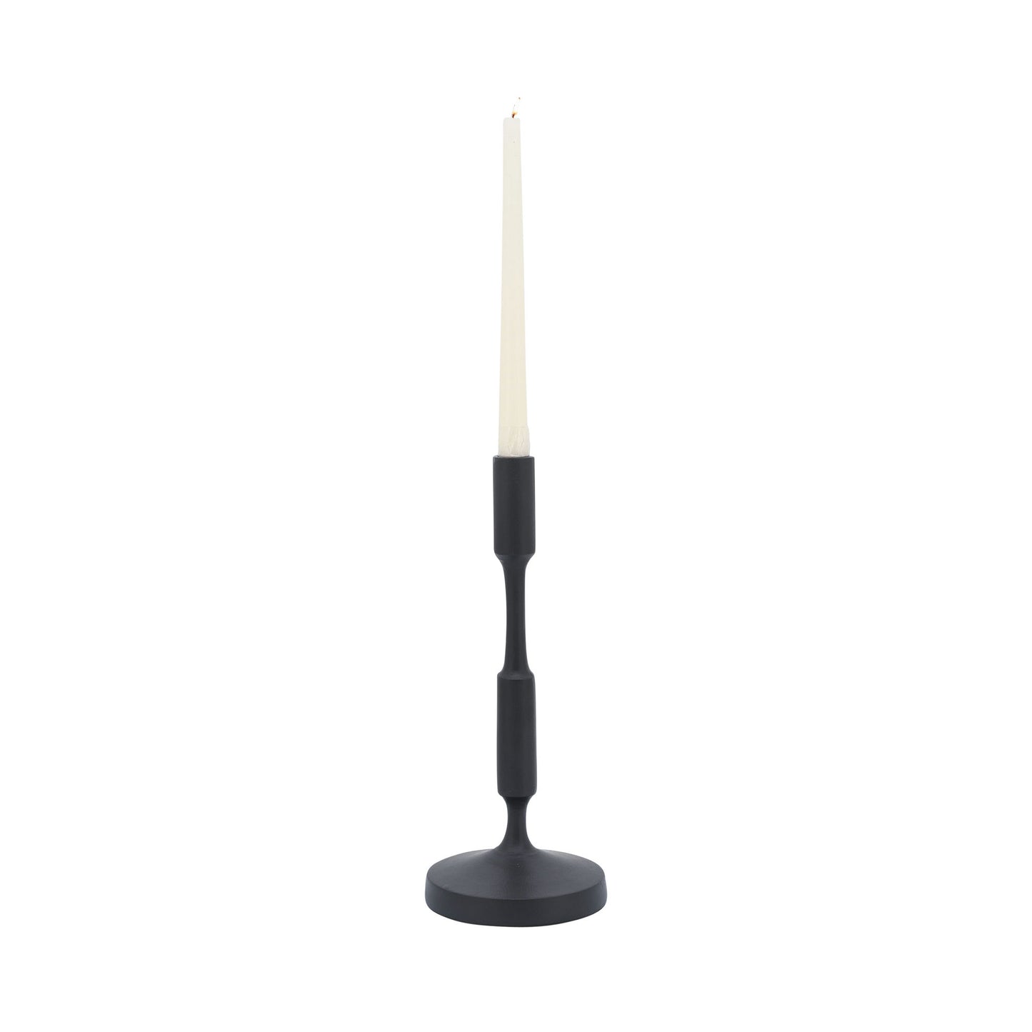 Metal, 13"h Taper Candle Holder, Black, Straight