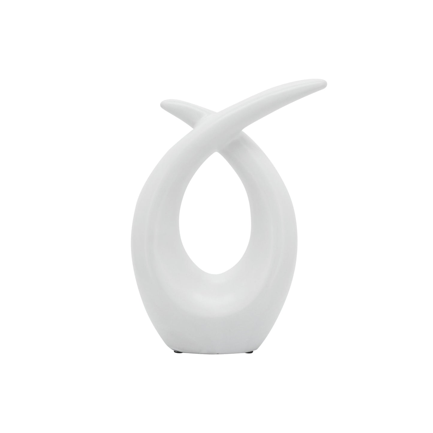 Cer, 10"h Loopy Table Top Accent, White