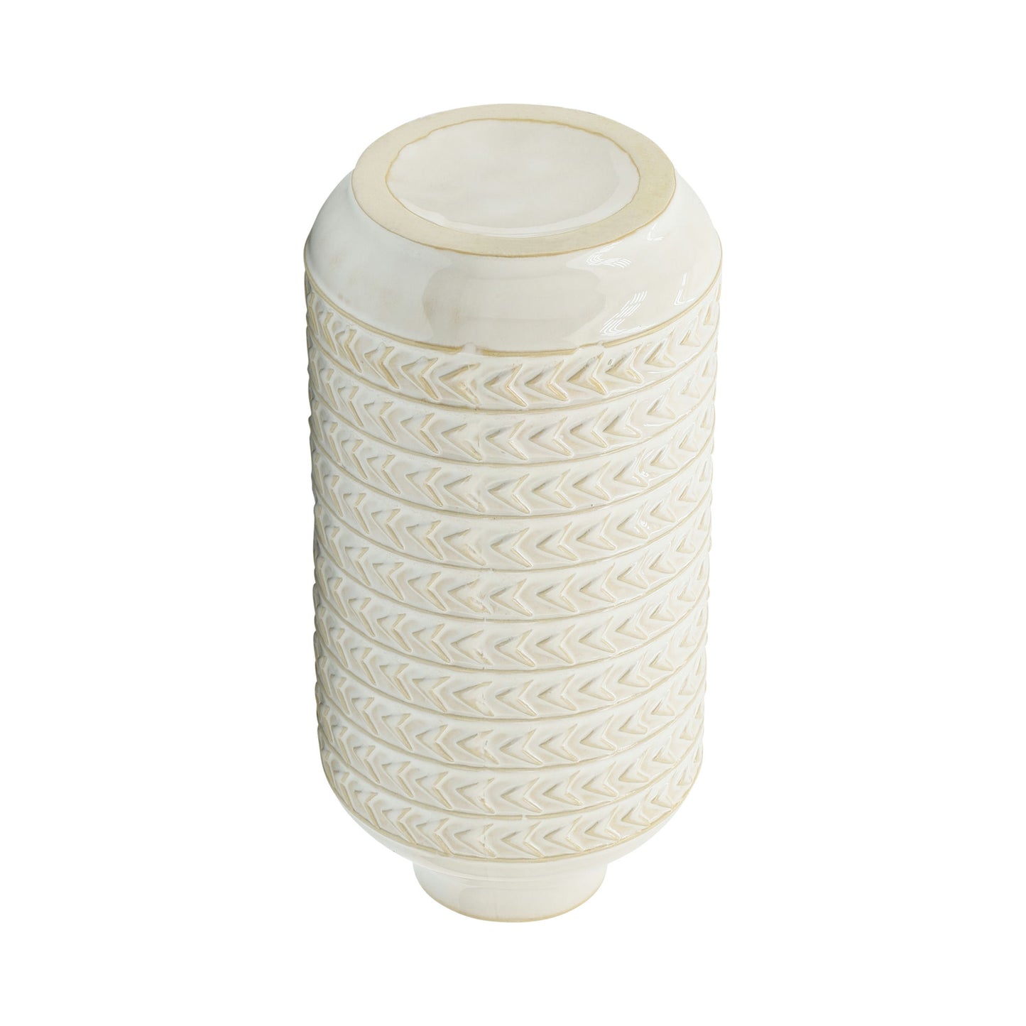 Cer, 13"h Aztec Vase, Ivory