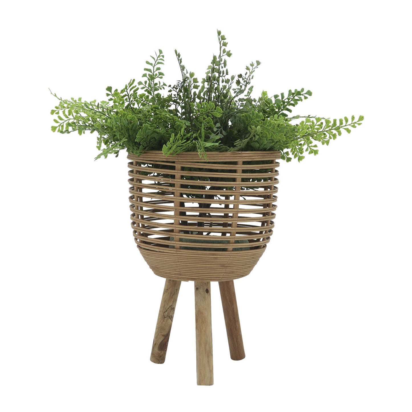 Bamboo, S/2 11/13"d Woven Planters, Brown