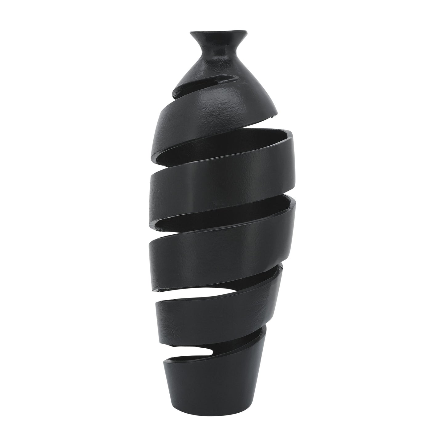 Metal, 17"h Spiral Vase, Black