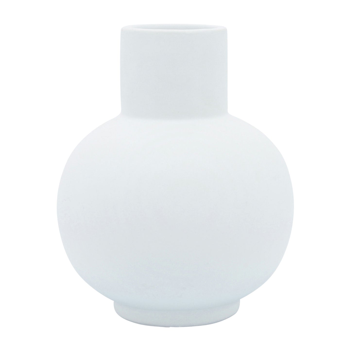 Cer, 8"h Bulbous Vase, White