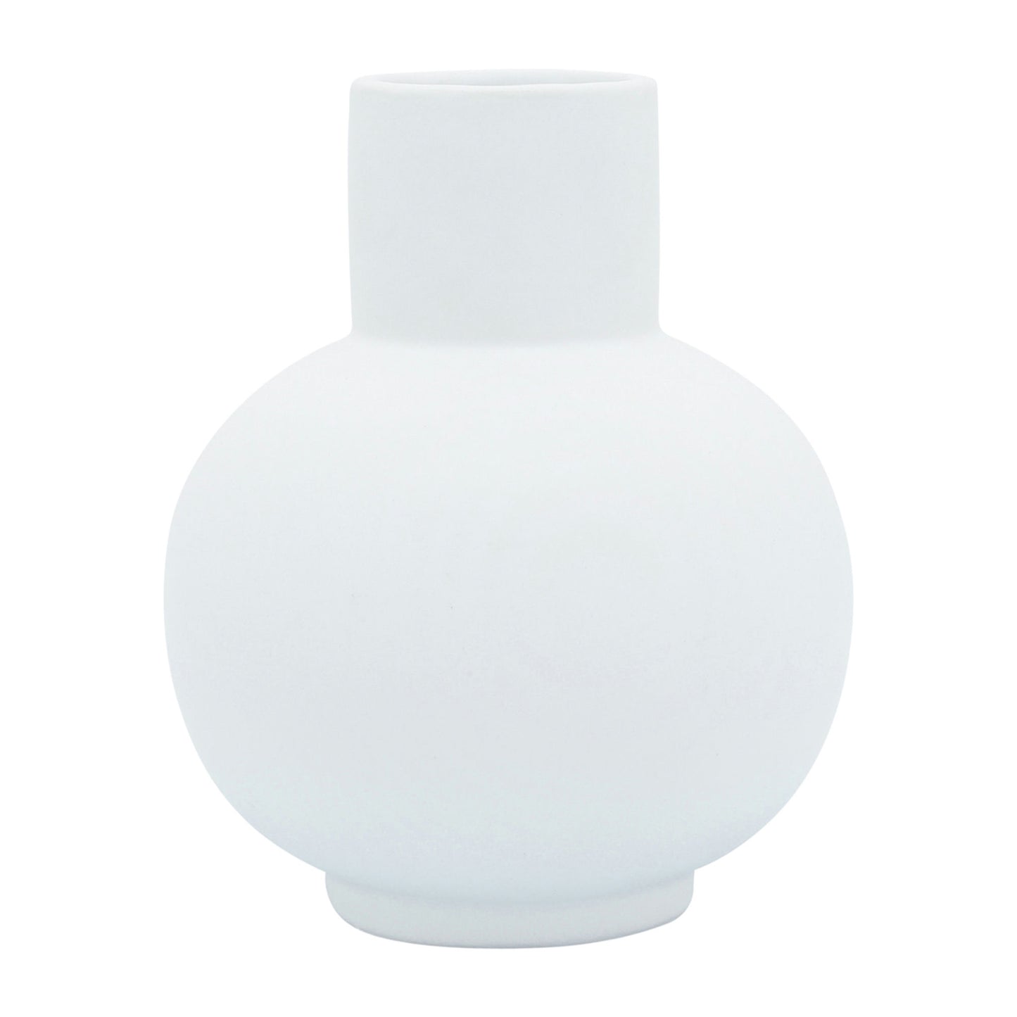 Cer, 8"h Bulbous Vase, White