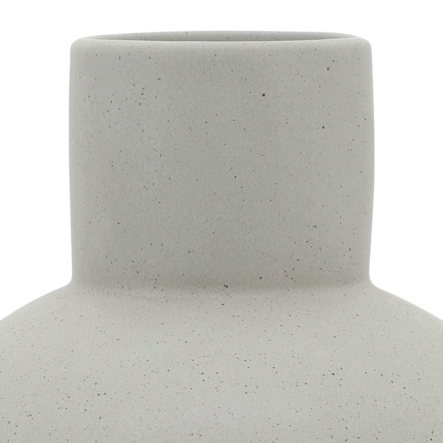 Cer, 8"h Bulbous Vase, White