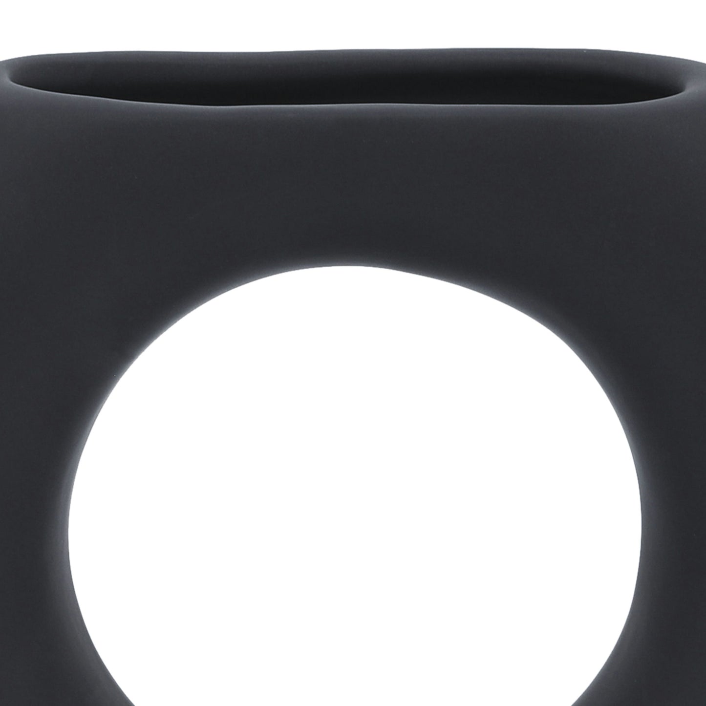 Cer, 5" Donut Vase, Black