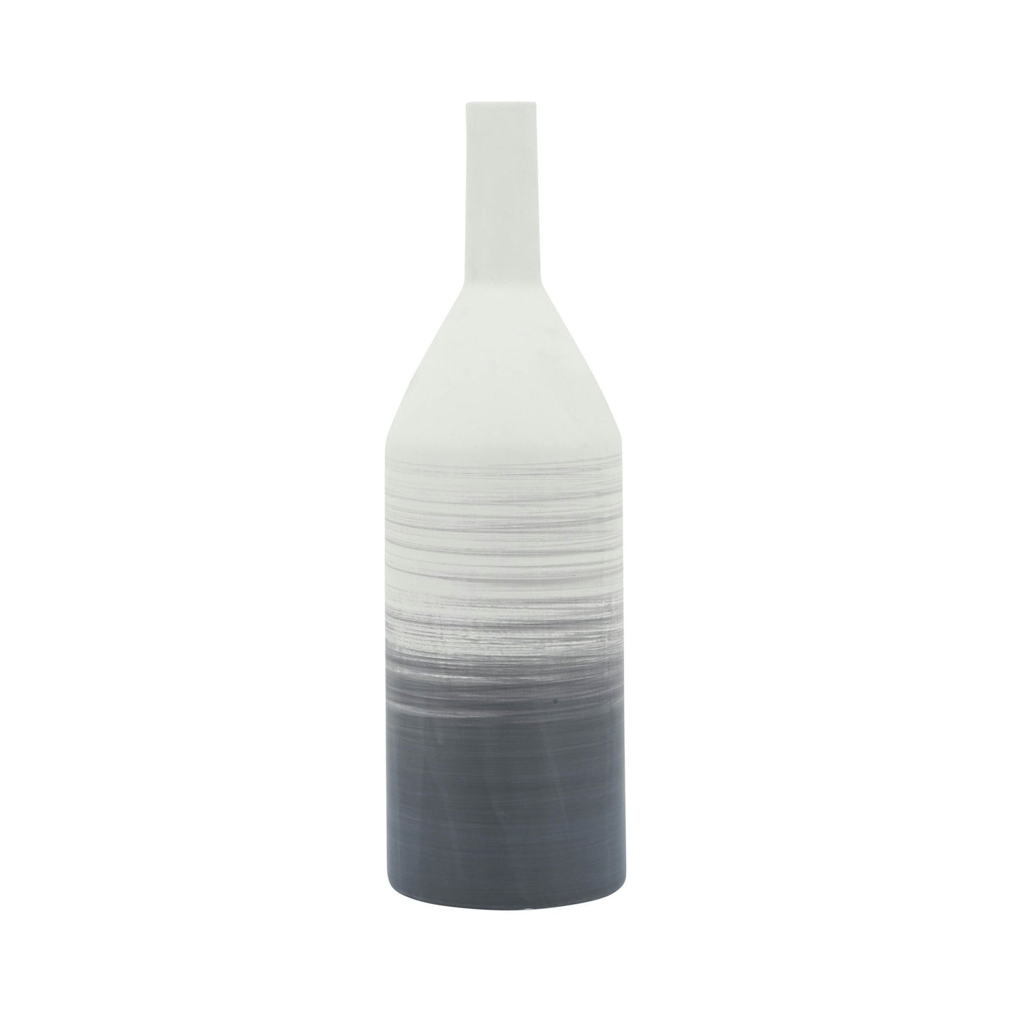 Cer, 20"h Matte 2 Tone Bottle Vase, Gray