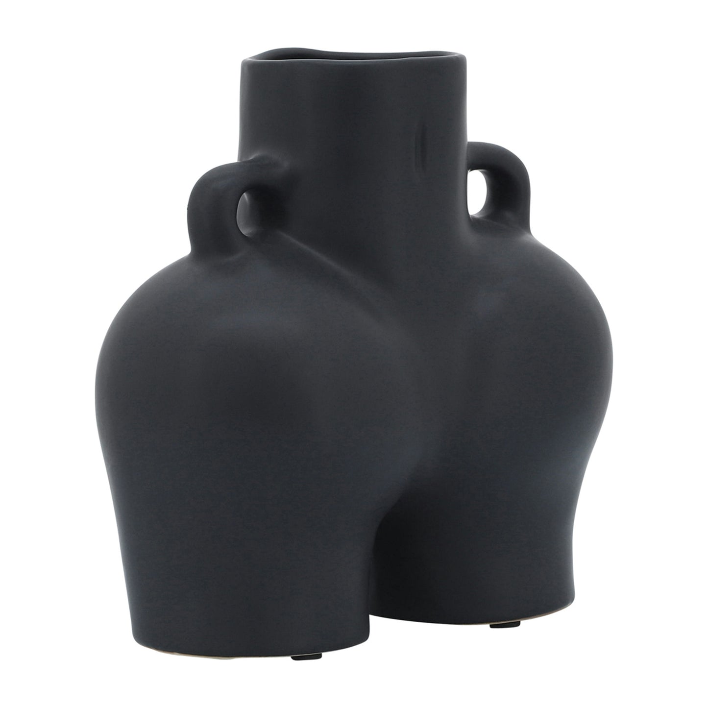 Cer, 7" Half Body Vase, Black