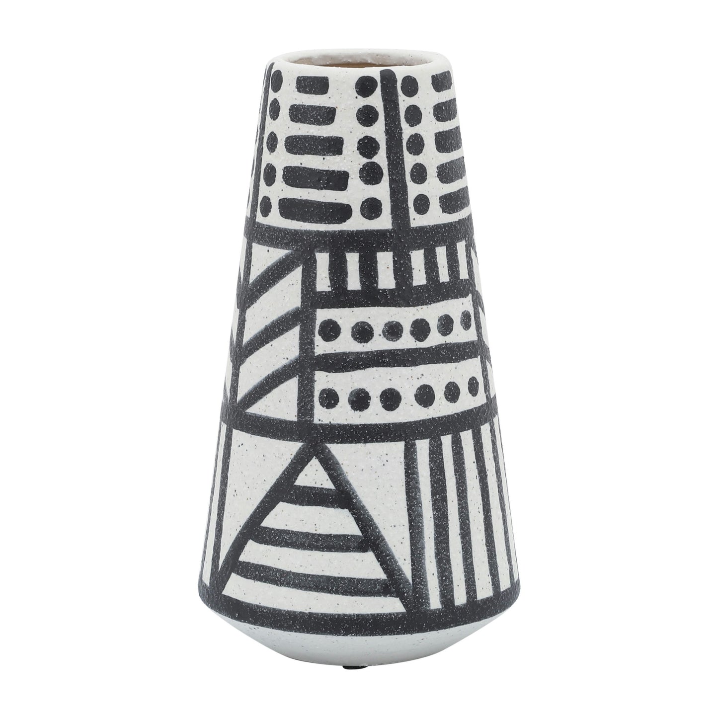 Cer, 8" Eclectic Vase, Black/white
