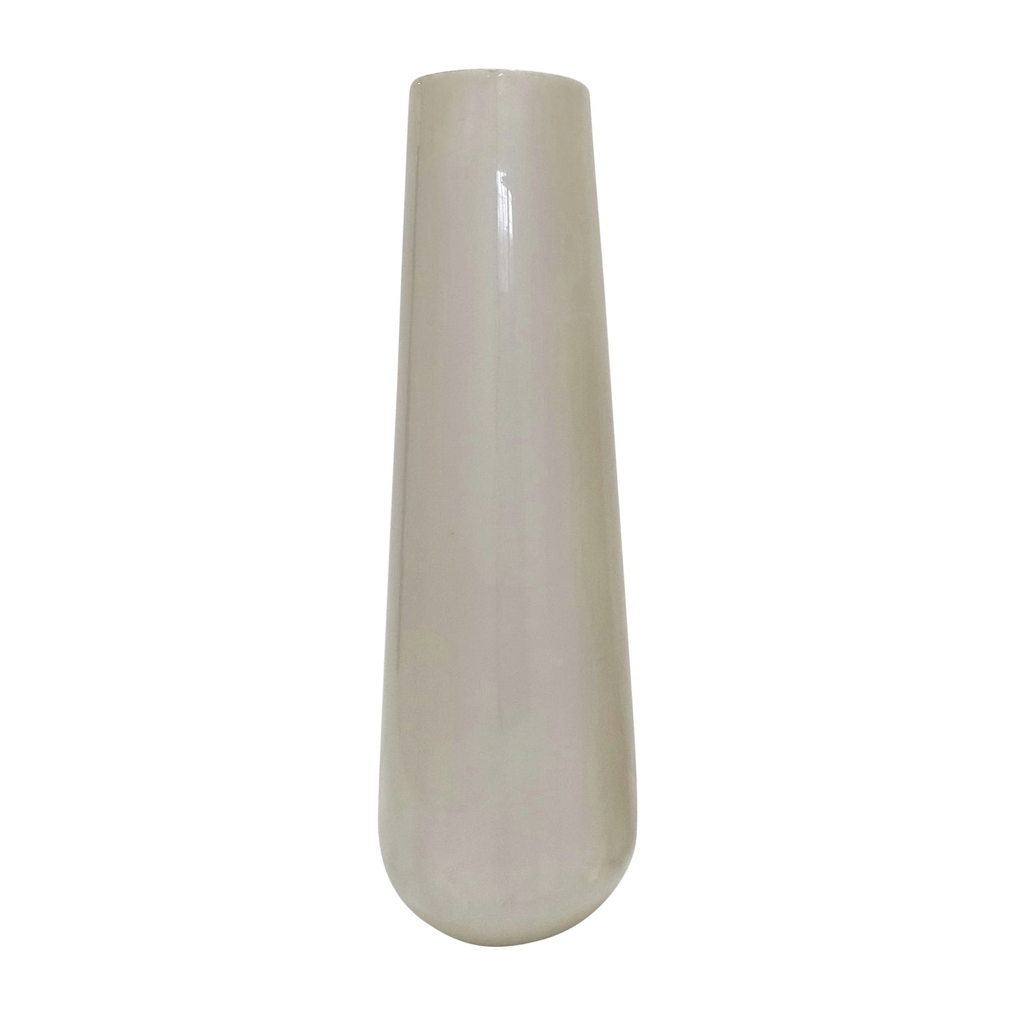 Metal 24"h Alabastron Vase, Pearl White