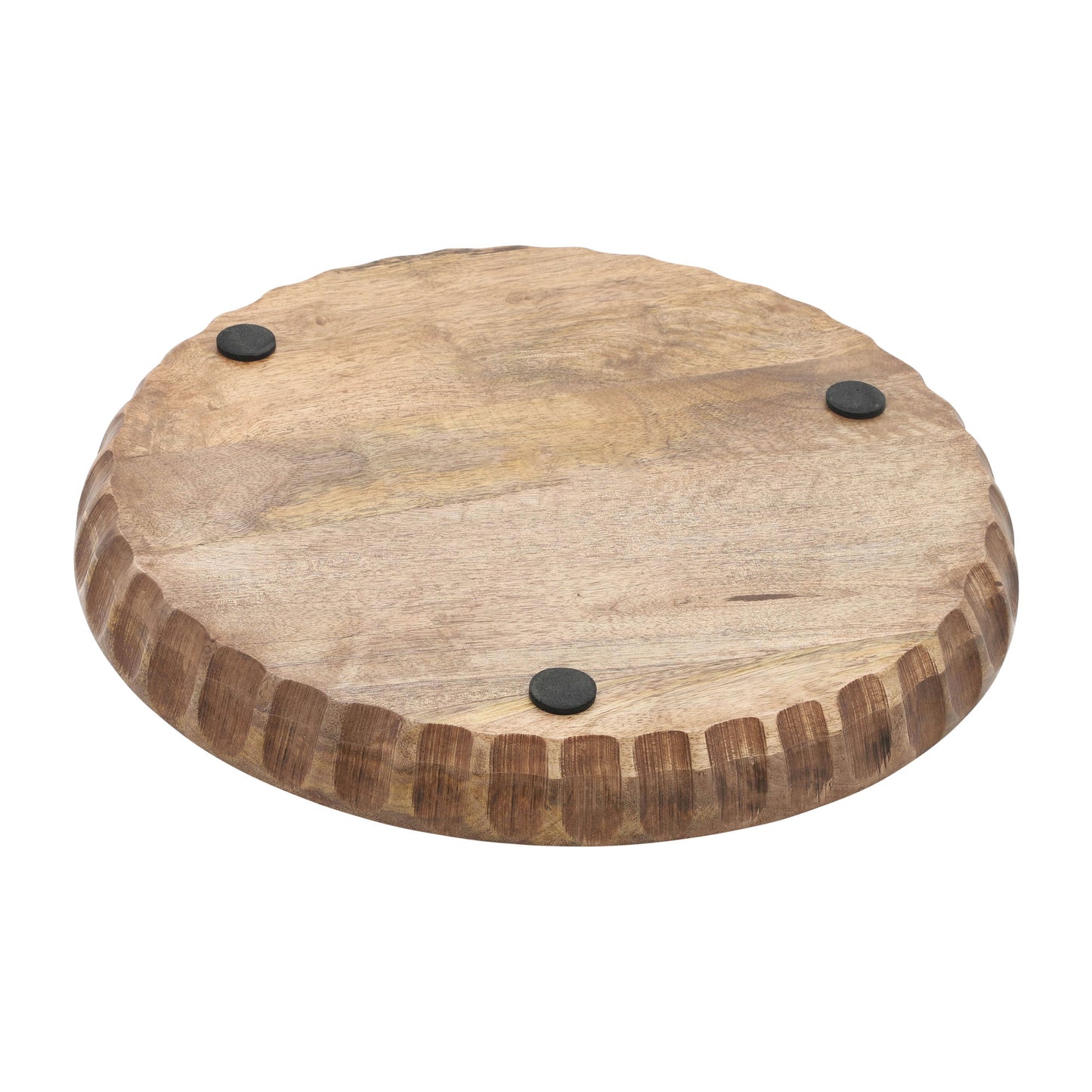 Wood, S/2 12/16"d Plates, Brown