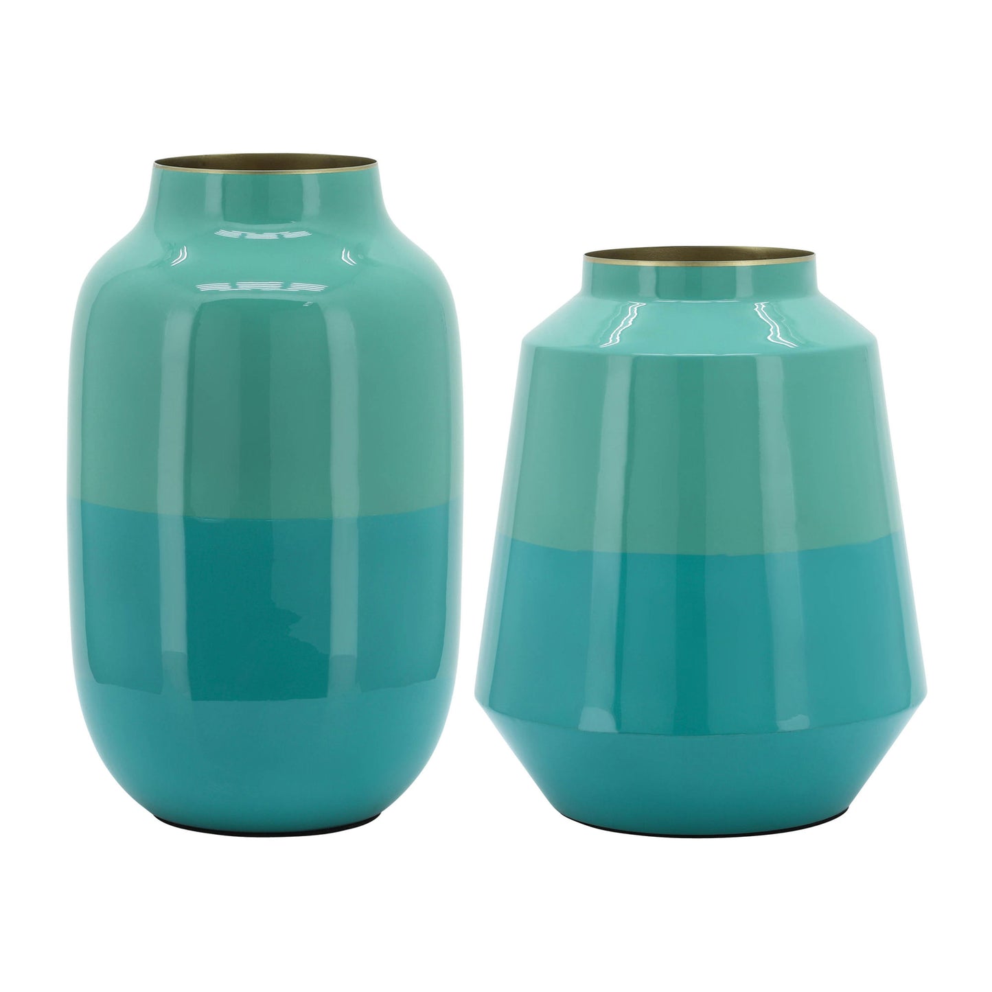 Metal 12" Vessel Vase, Green