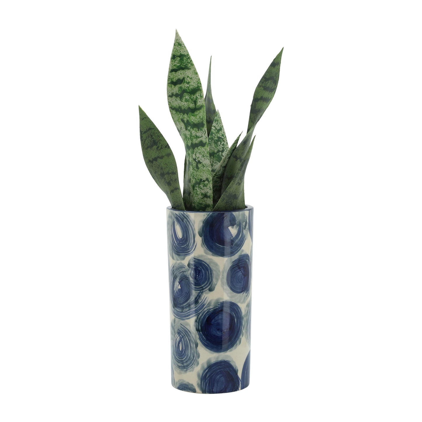 Cer, 10" Cylinder Vase, Blue