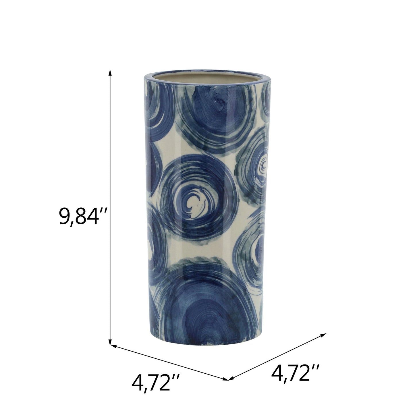 Cer, 10" Cylinder Vase, Blue