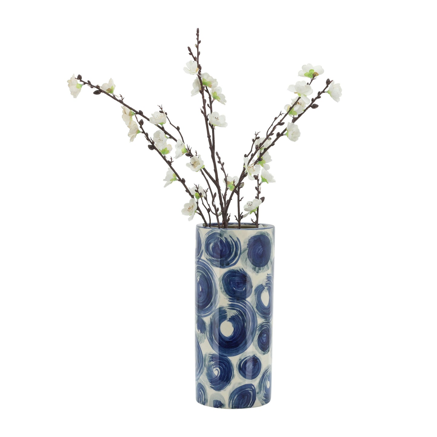 Cer, 12" Cylinder Vase, Blue