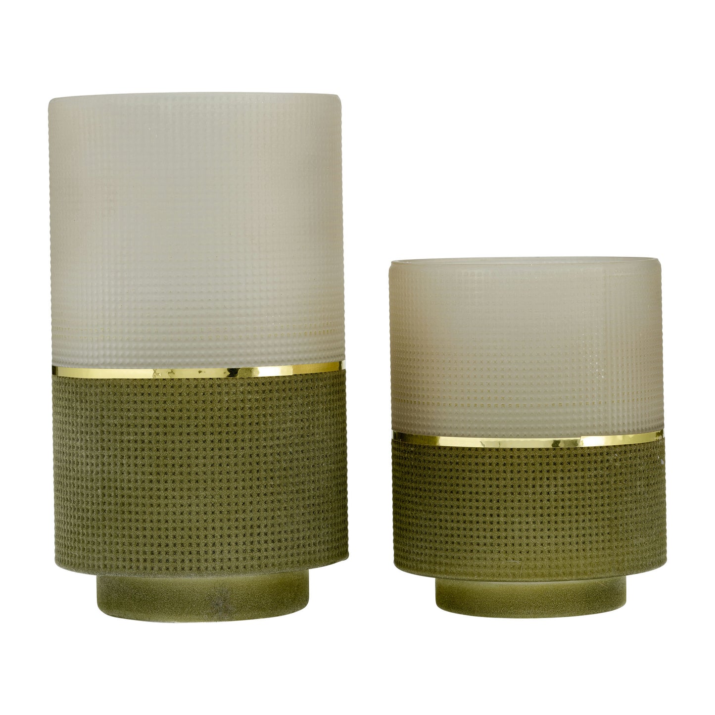 Glass, 6"h 2-tone Hurricane Holder, Olive