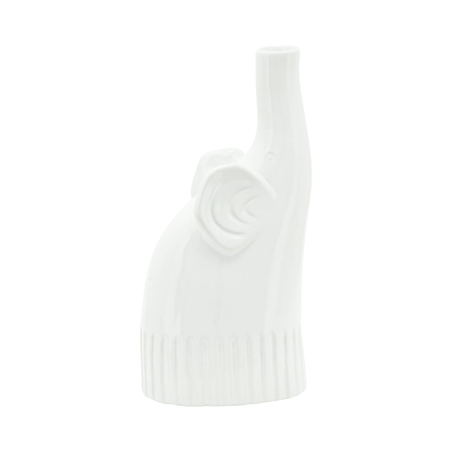 Cer,9",elephant Deco,white