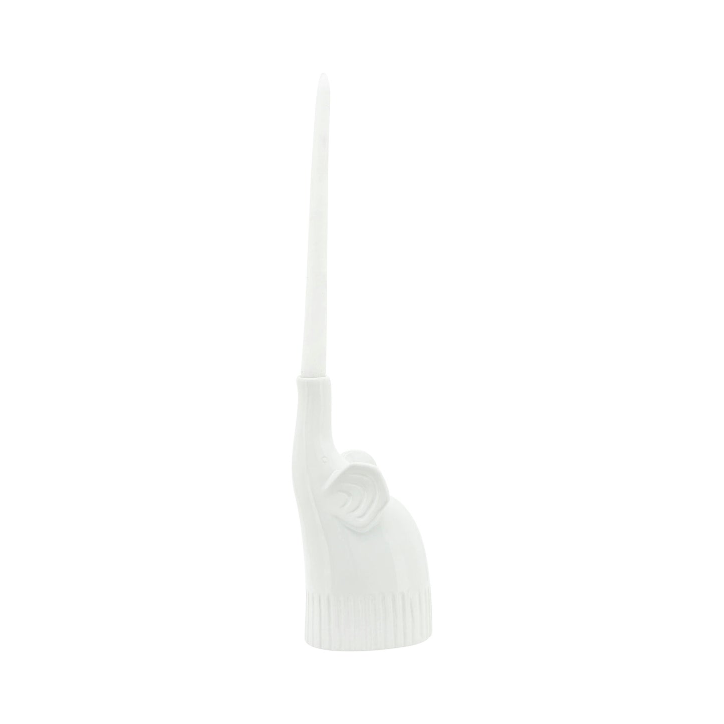 Cer,9",elephant Deco,white