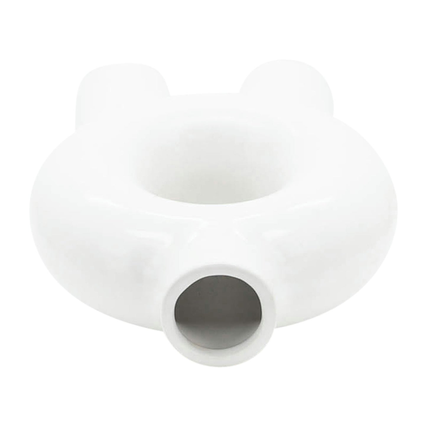 Cer,7",donut Footed Vase,white
