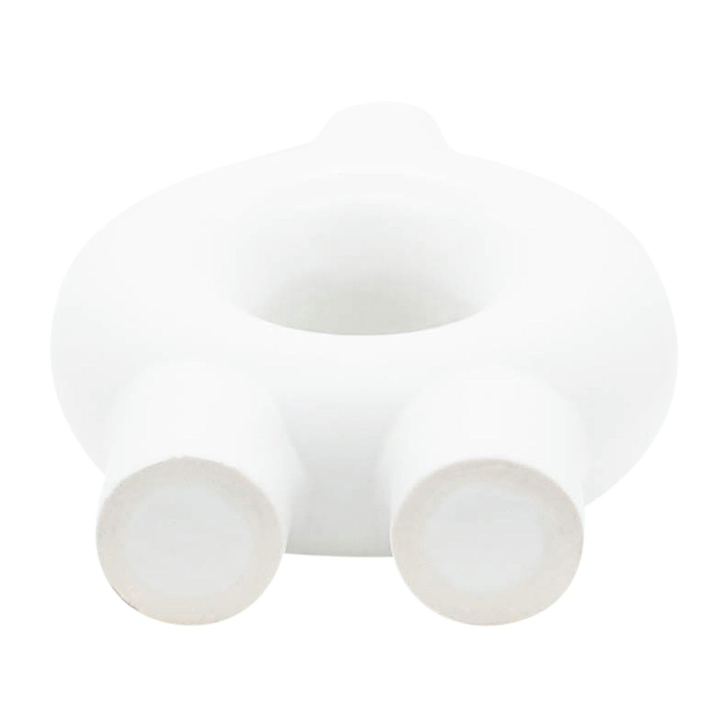 Cer,7",donut Footed Vase,white