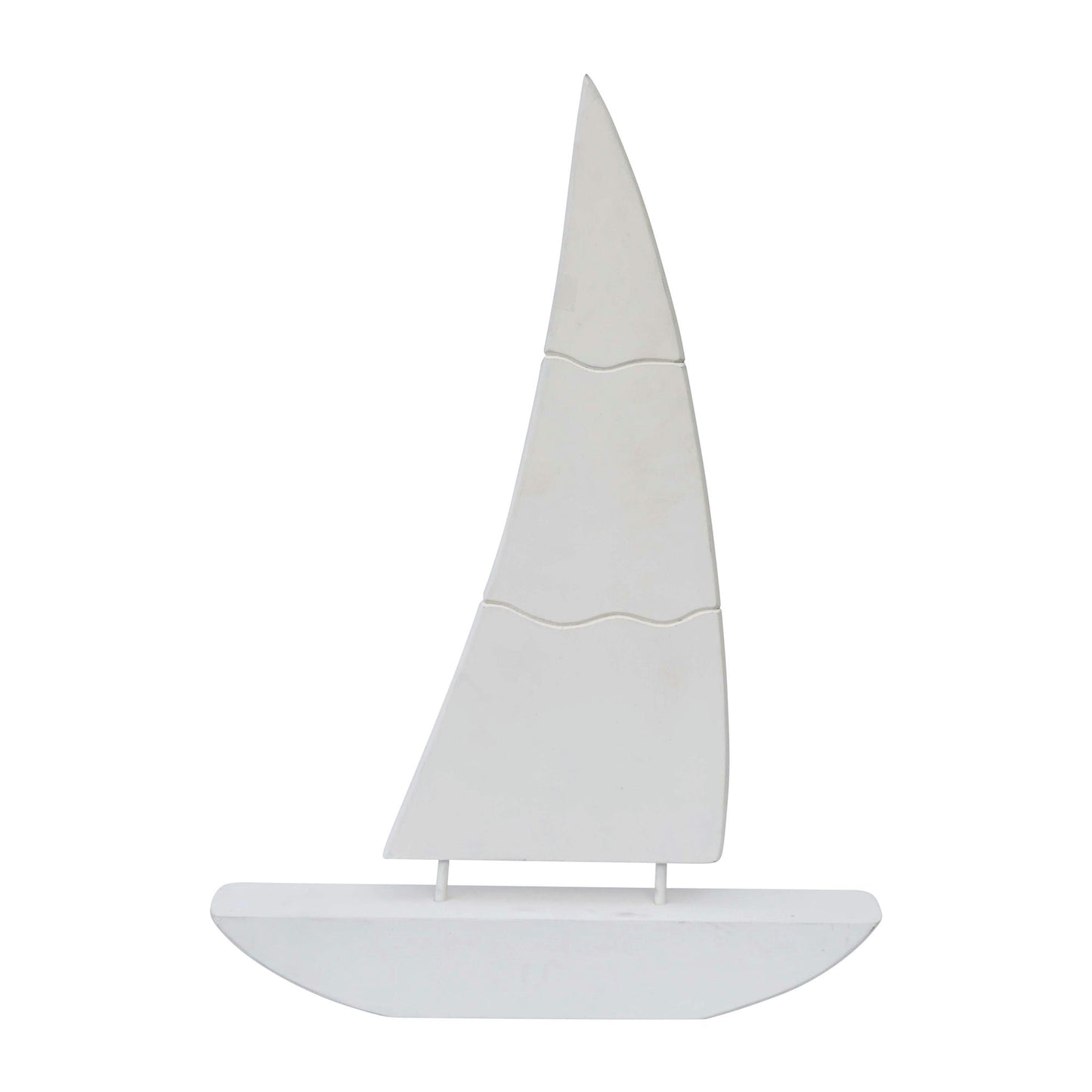 Wood, 27" Sailboat, White
