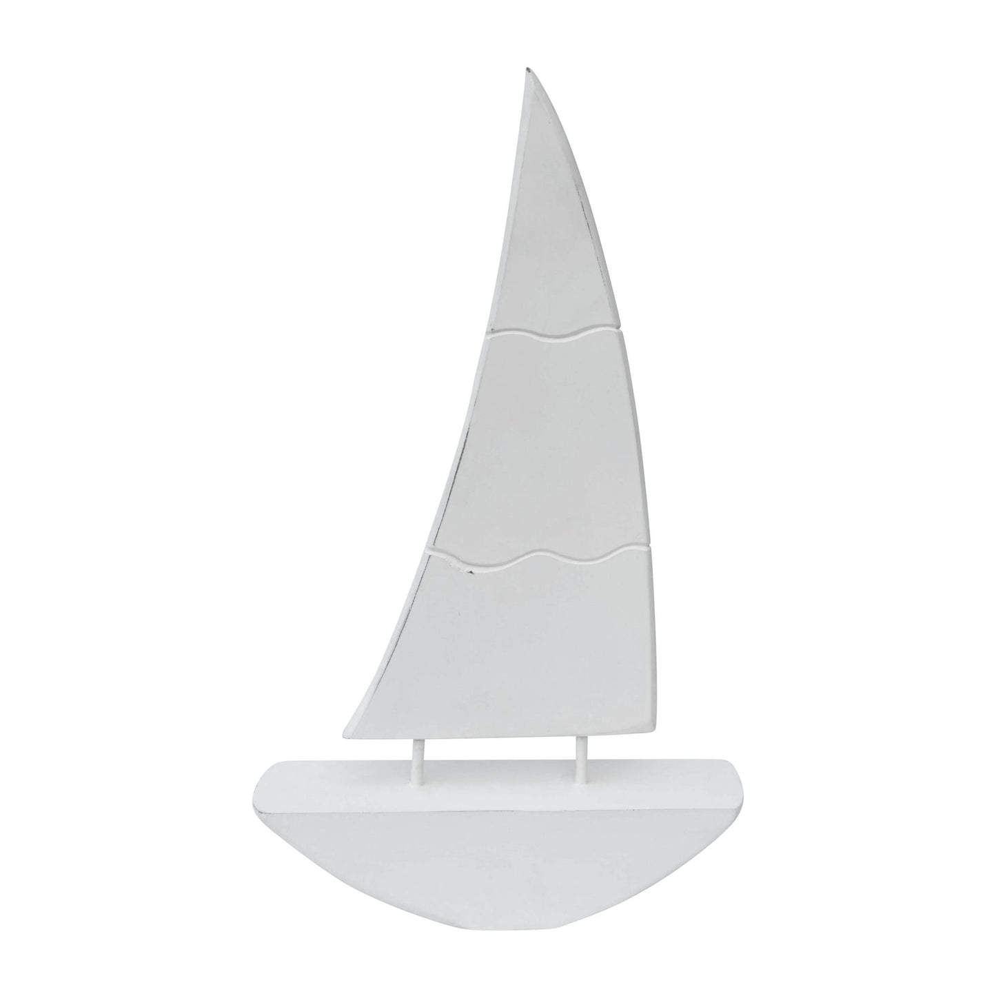 Wood, 19" Sailboat, White