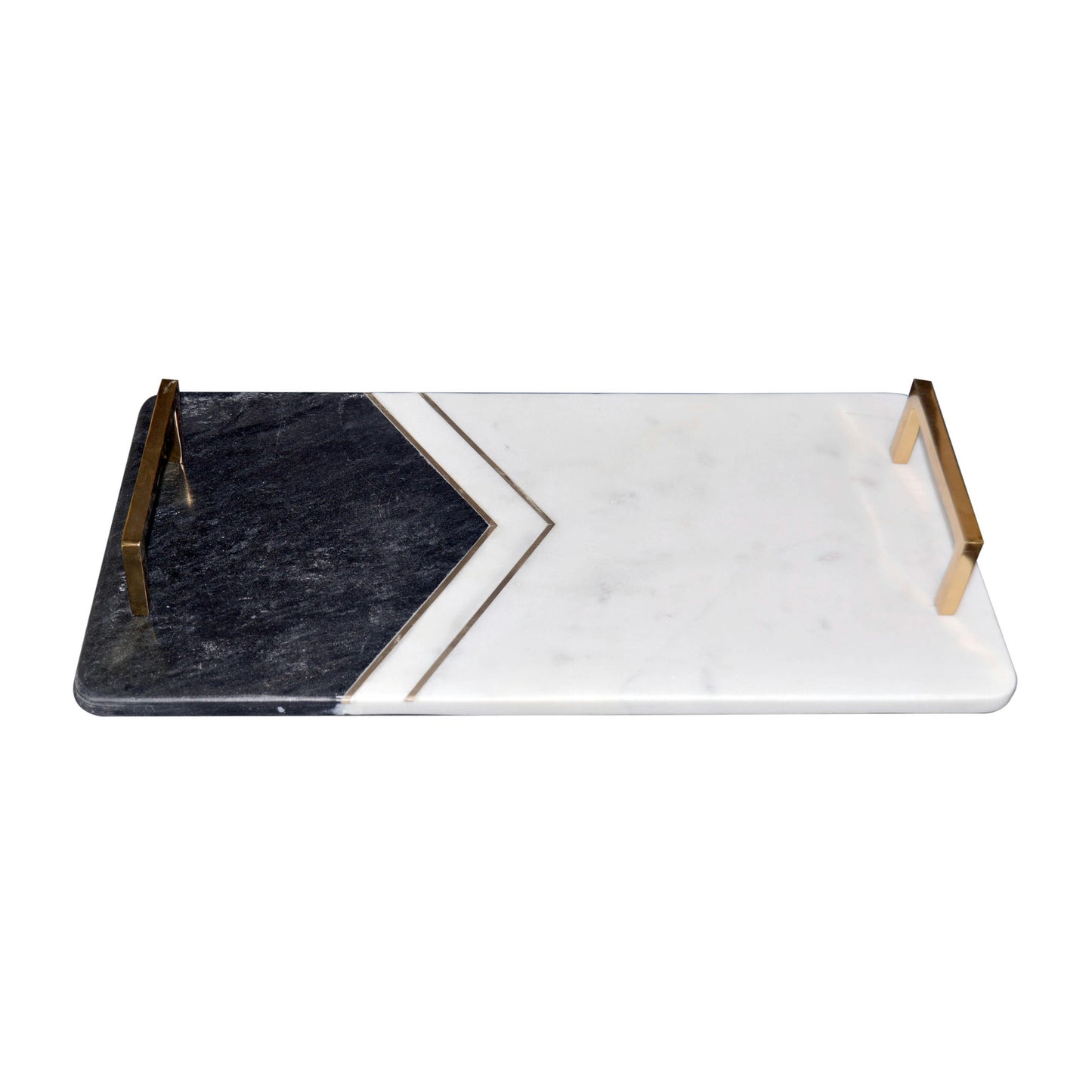 Marble,2"h,tray W/handles,white/copper