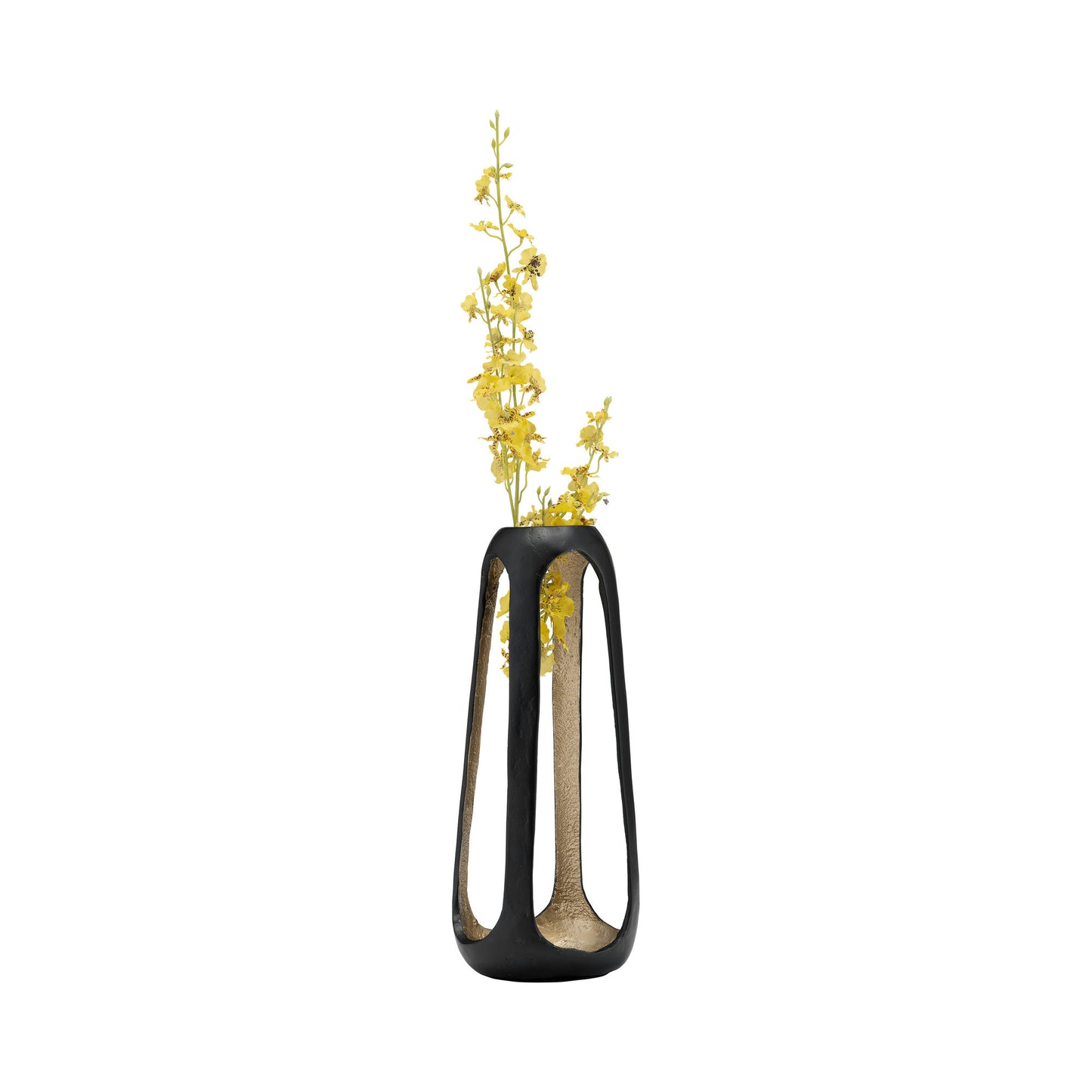 Metal,15"h,open Vase,matte Black
