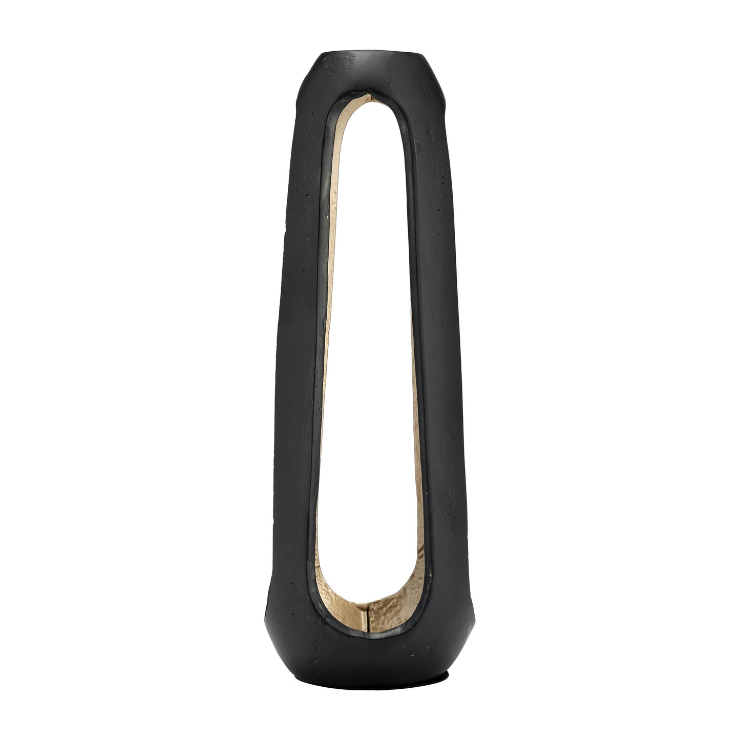 Metal,18"h,open Vase,matte Black