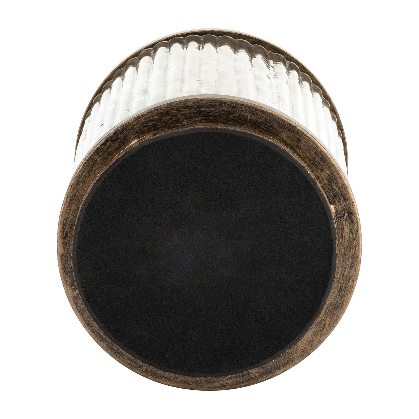 Glass,10",round Box W/top Handle, Brass