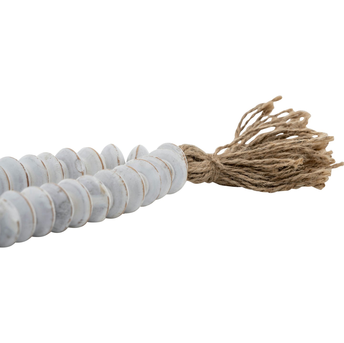 Wood, 26" Flat Beads Garland, White