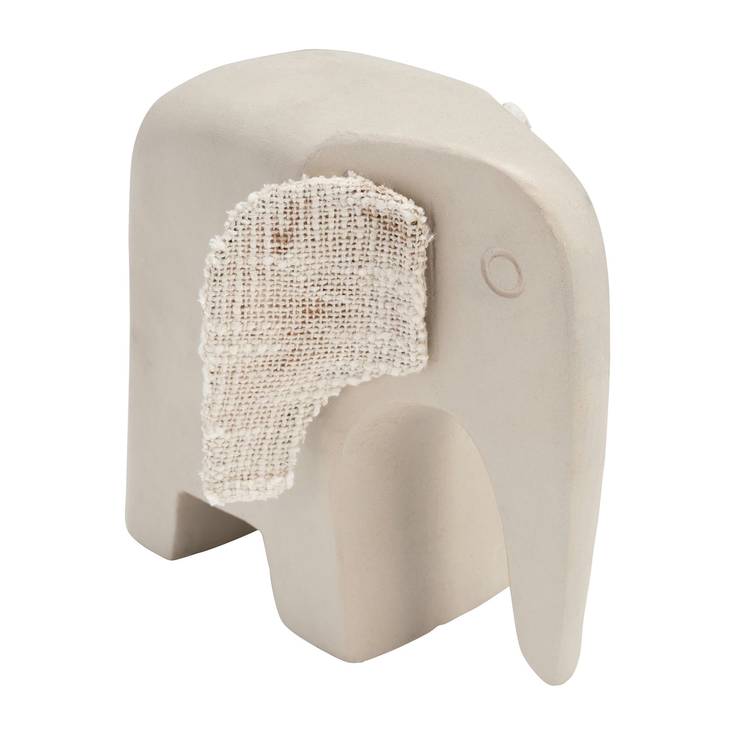 Ecomix, 8"h Elephant - Fabric Detail, Ivory