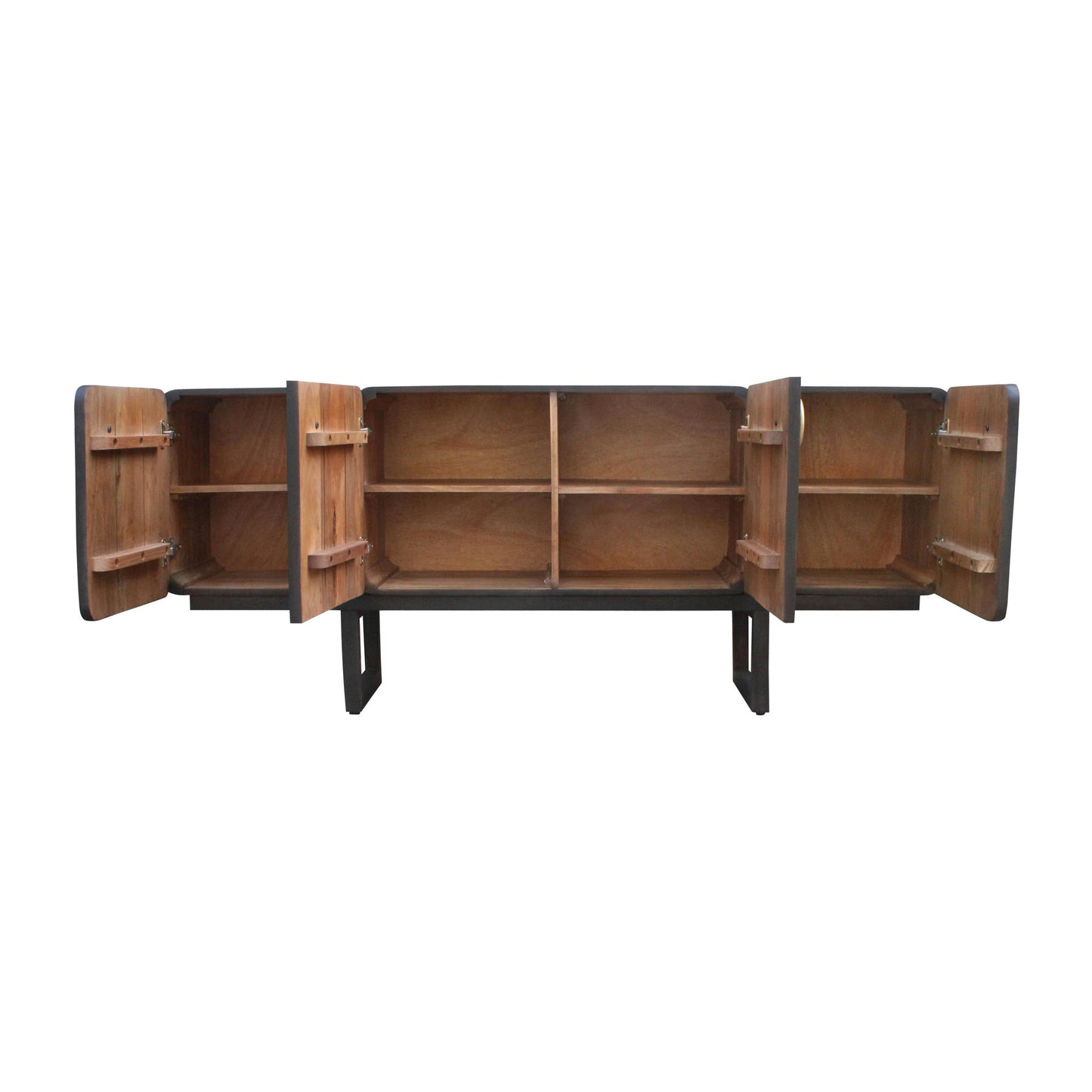 Wood, 70"l Modern Sideboard, Black