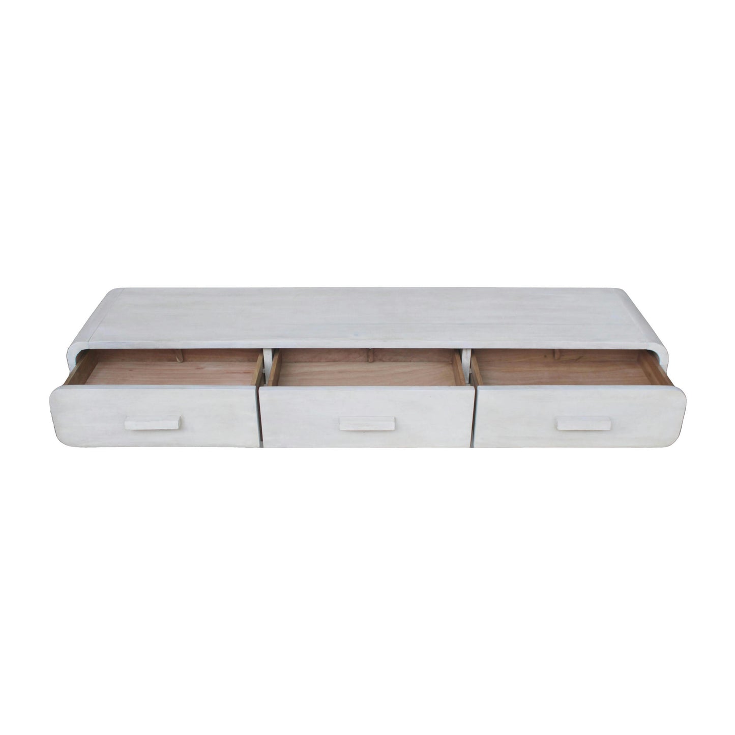Wood, 71"l Media Stand W/ 3 Drawers, Whitewash