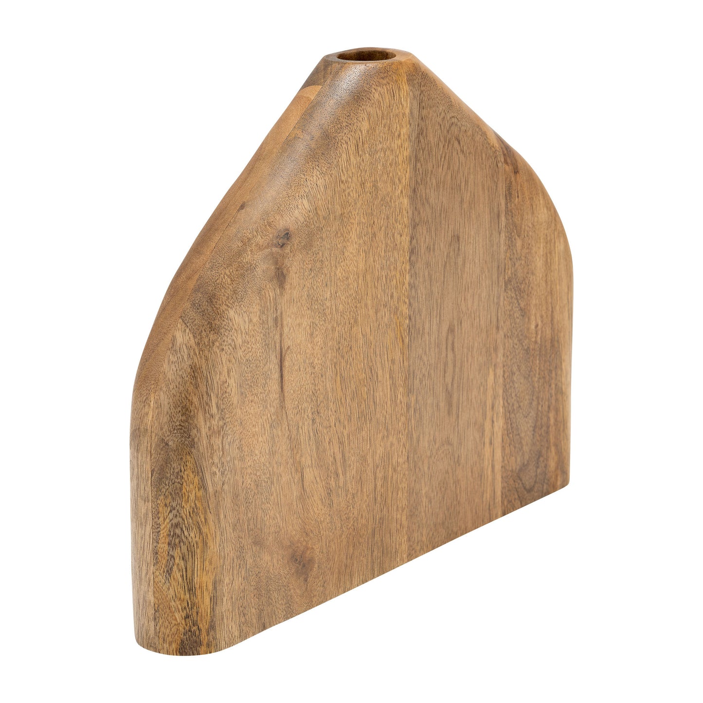 Wood, 13"h Tapered Vase, Brown