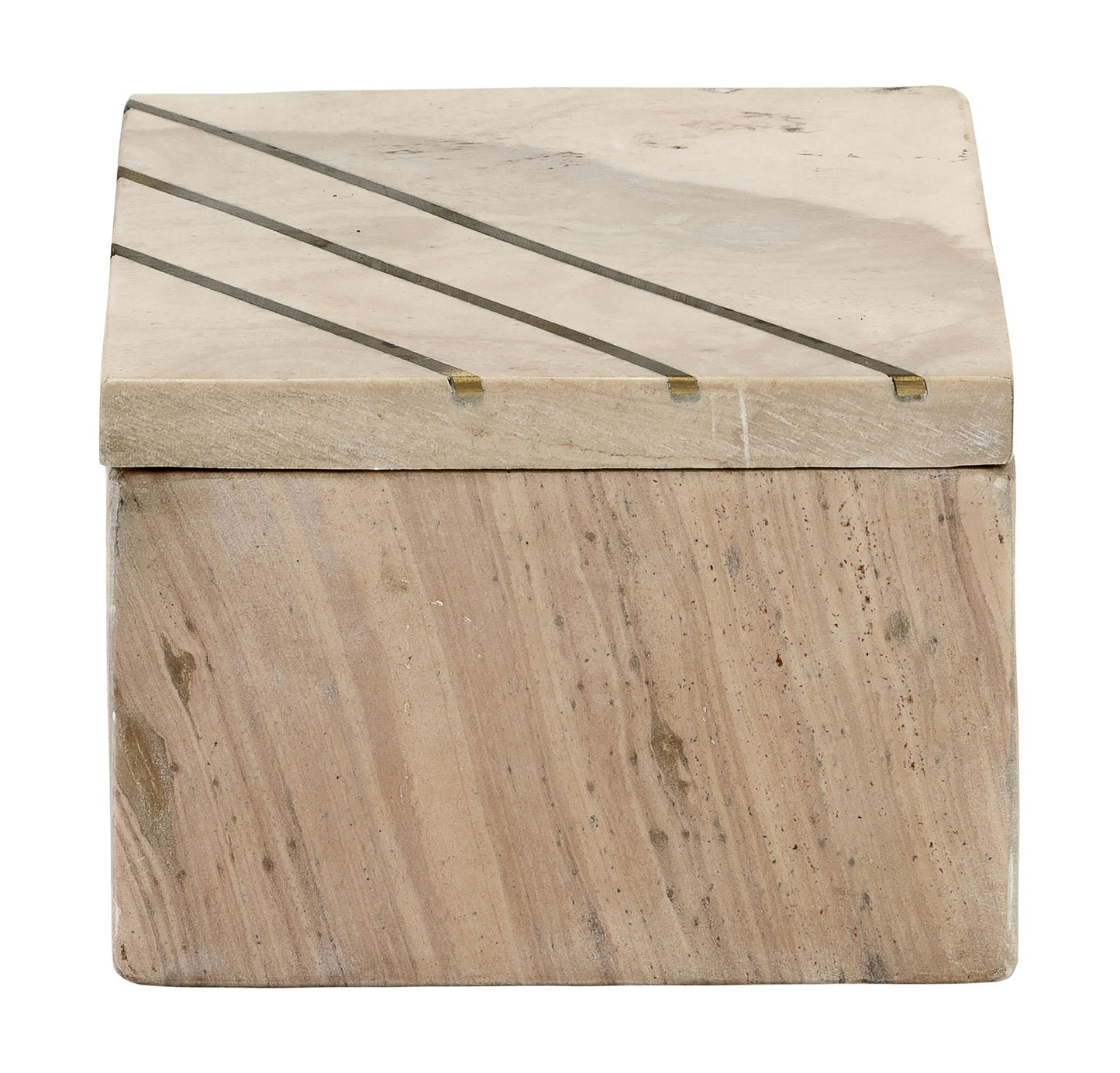 Faluda Marble, 7"l Rectangular Box, Tan