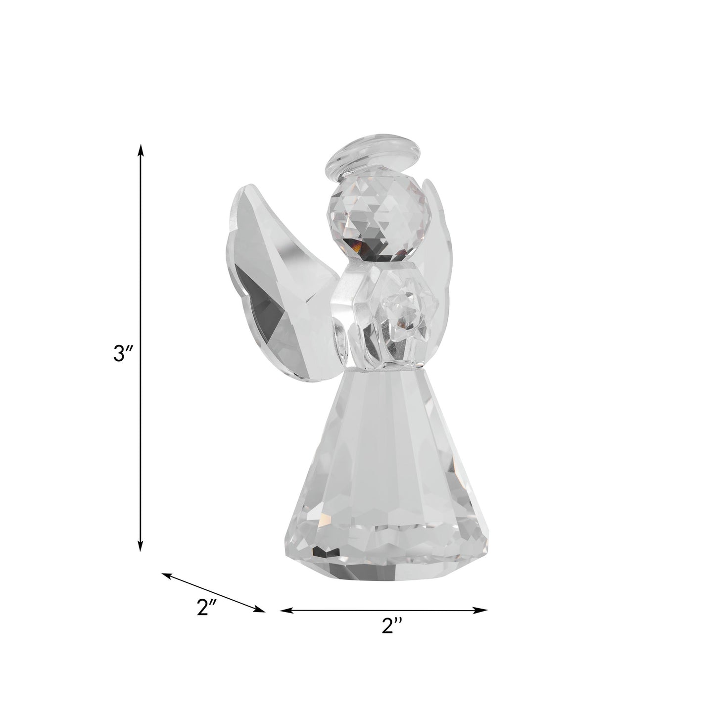 Glass, 3"h Angel Table Accent, Clear