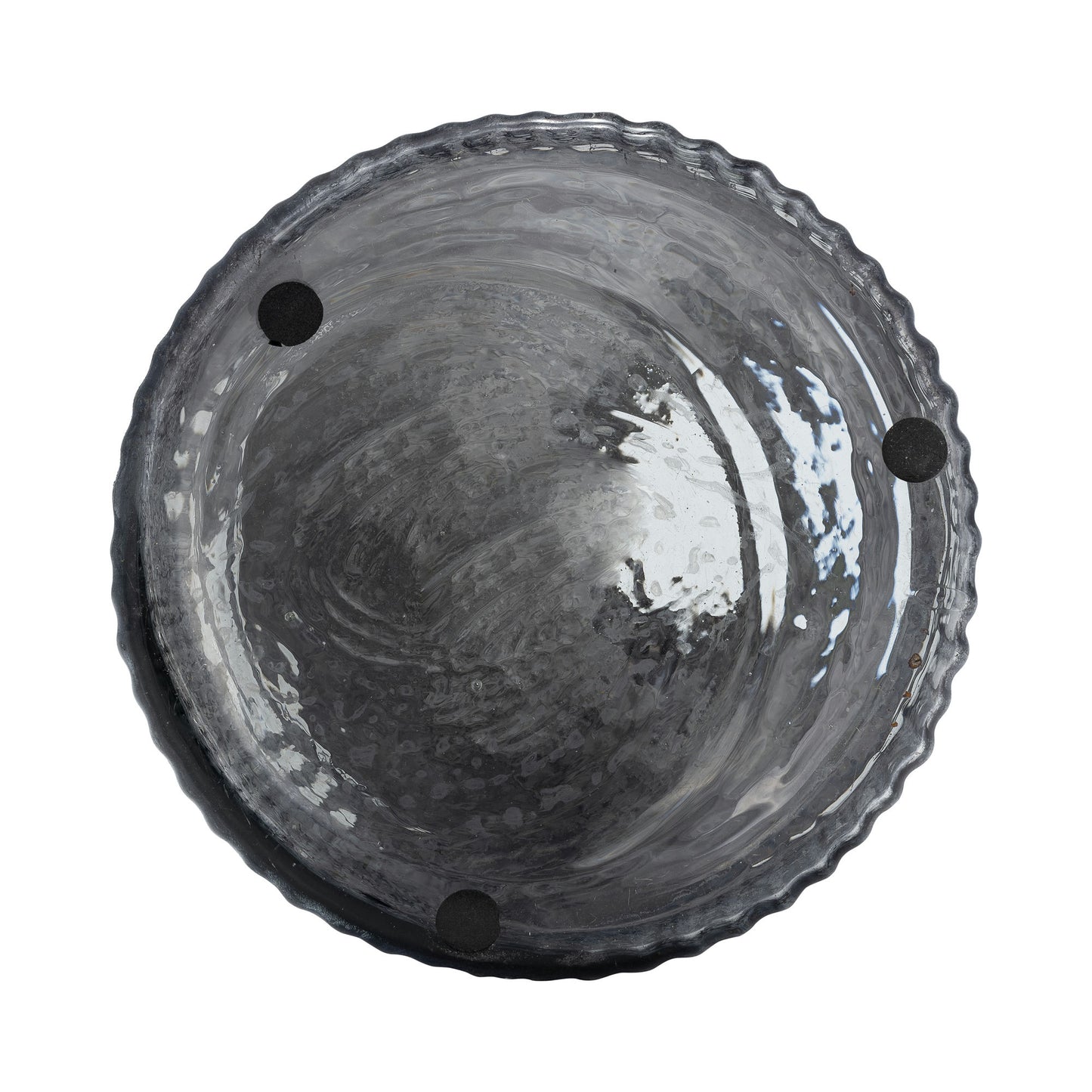 16", Grooved Glass Vase, Blue