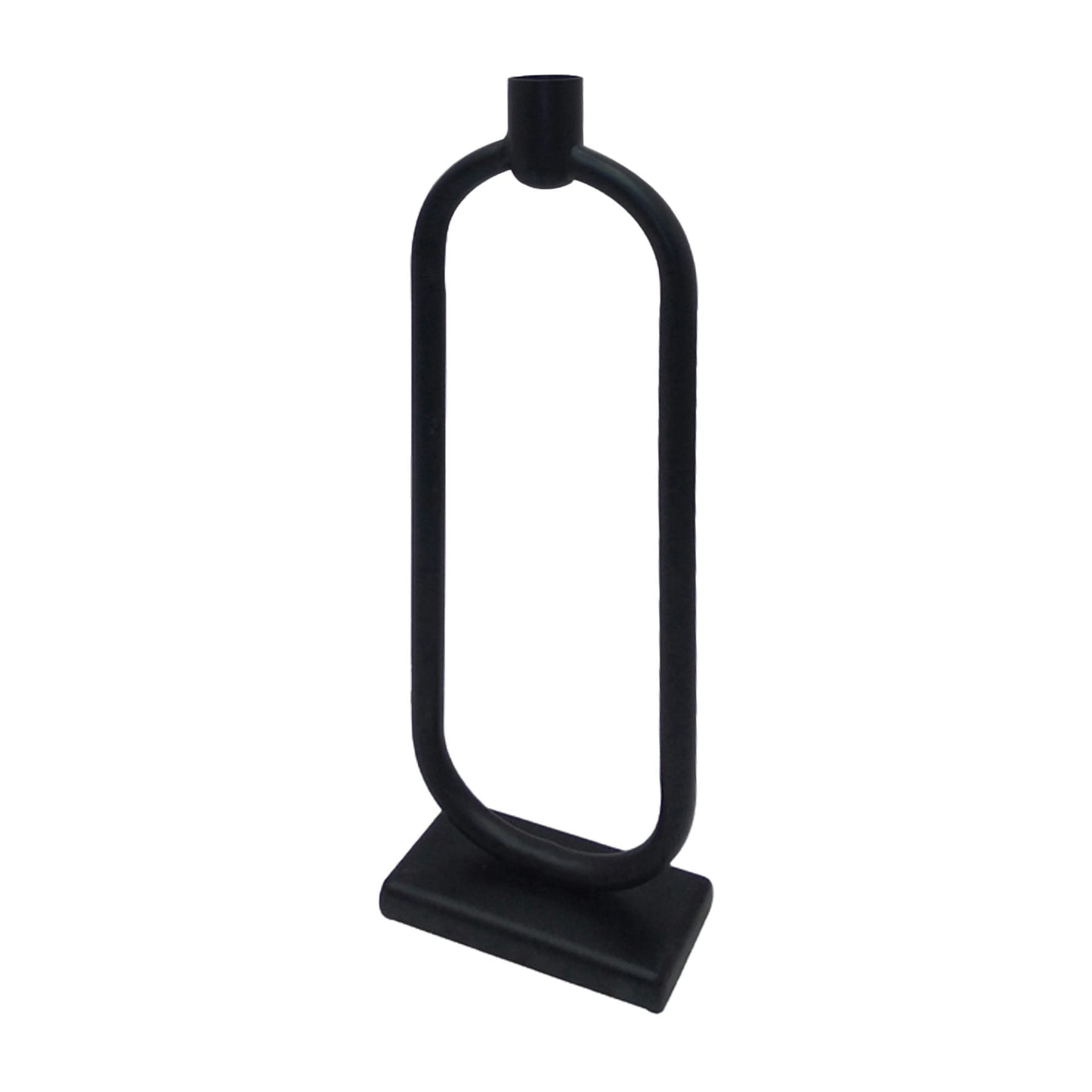 Metal,13"h,oval Taper Candle Holder,black