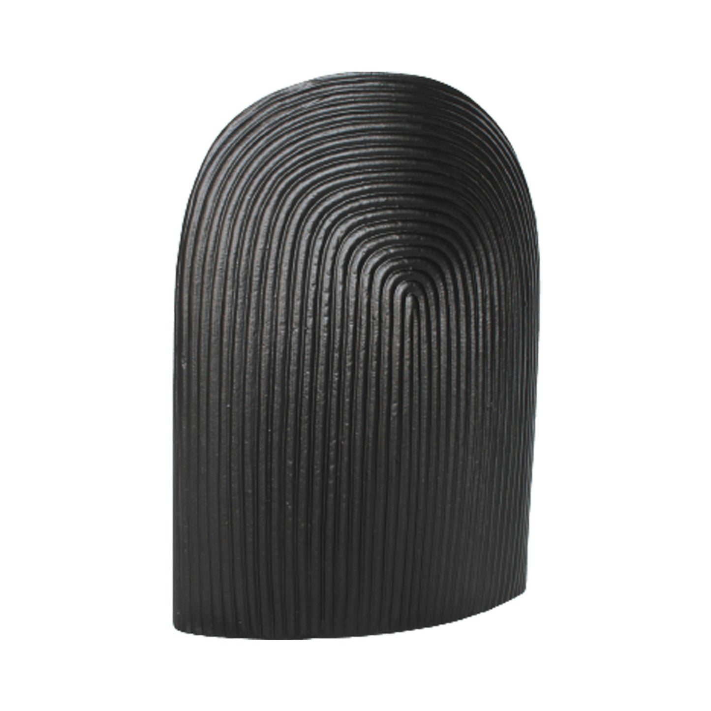 Metal, 14" Arch Vase, Matt Blk