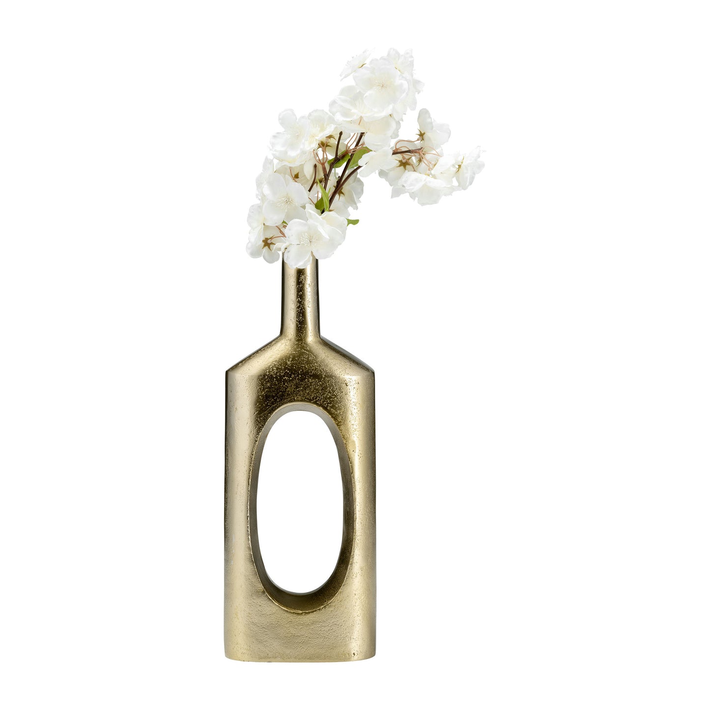 Metal,16"h,tall Modern Open Cut Out Vase,gold